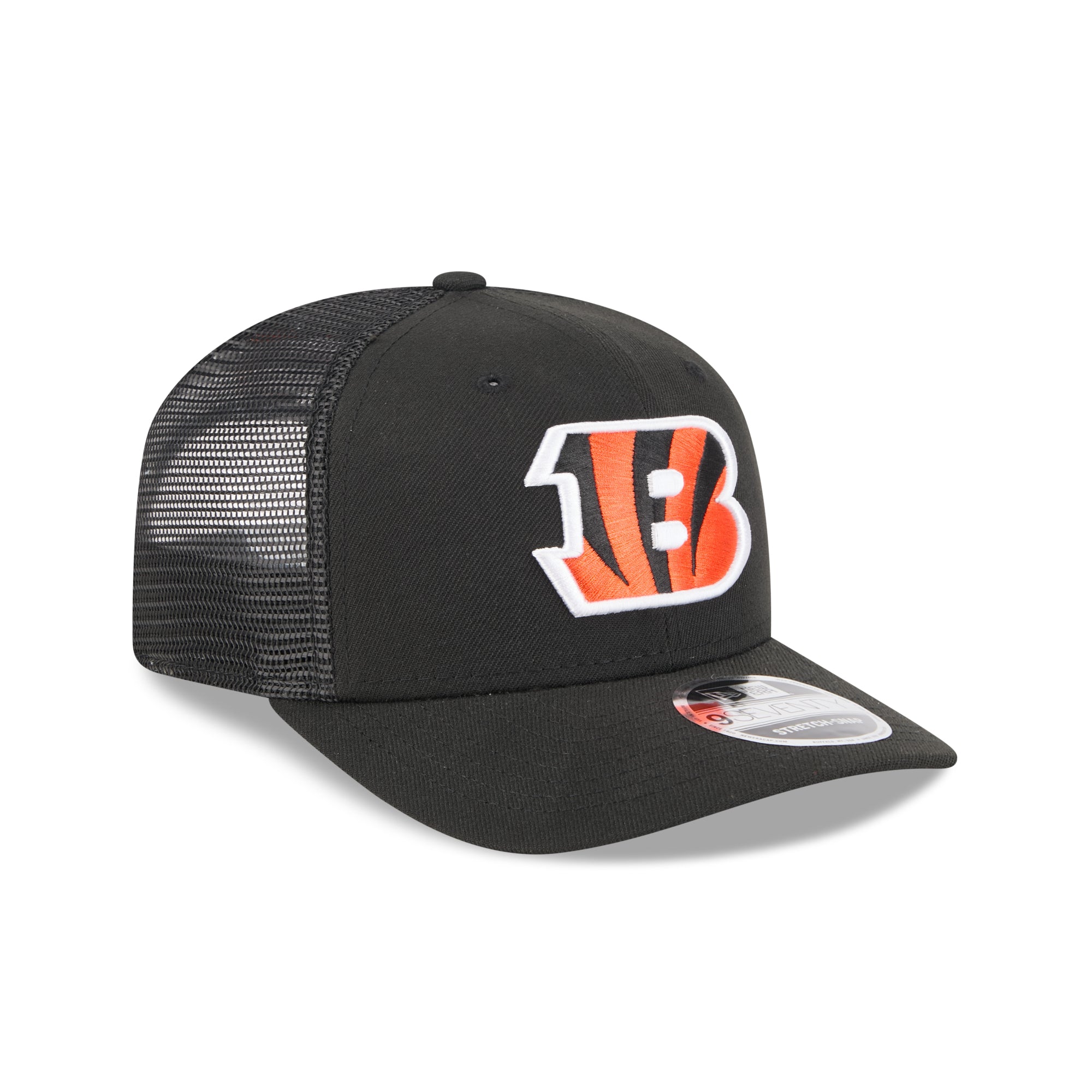 Cincinnati Bengals New Era 2025 NFL Team Collection 9SEVENTY Stretch Snap Trucker Cap Schwarz - STADIUMDREAMS