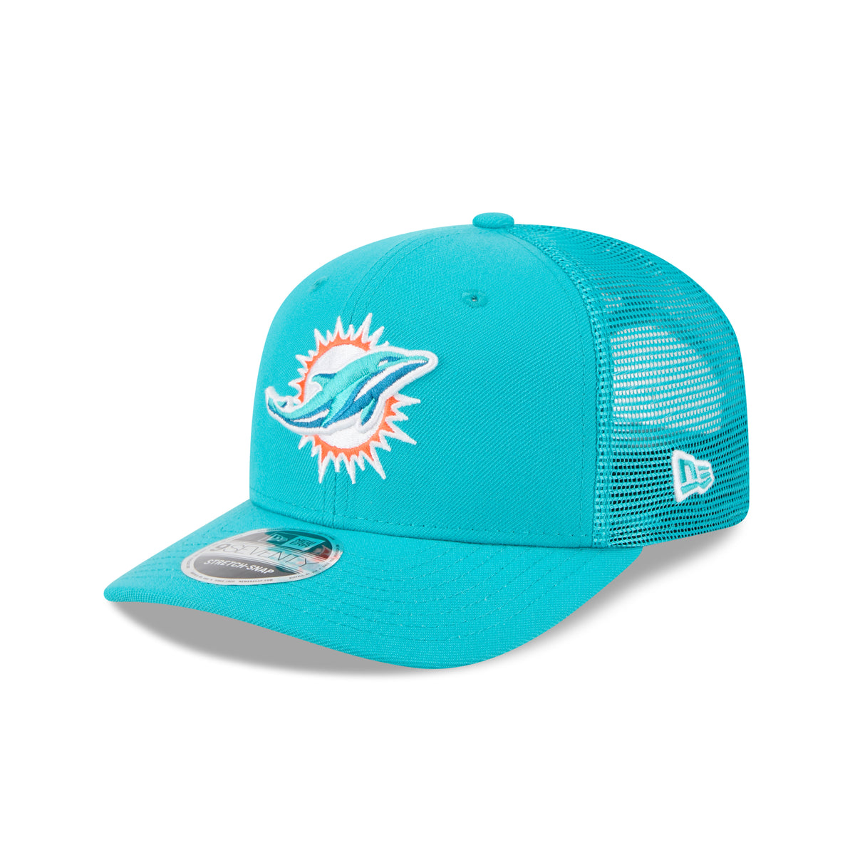 Miami Dolphins New Era 2025 NFL Team Collection 9SEVENTY Stretch Snap Trucker Cap Türkis - STADIUMDREAMS