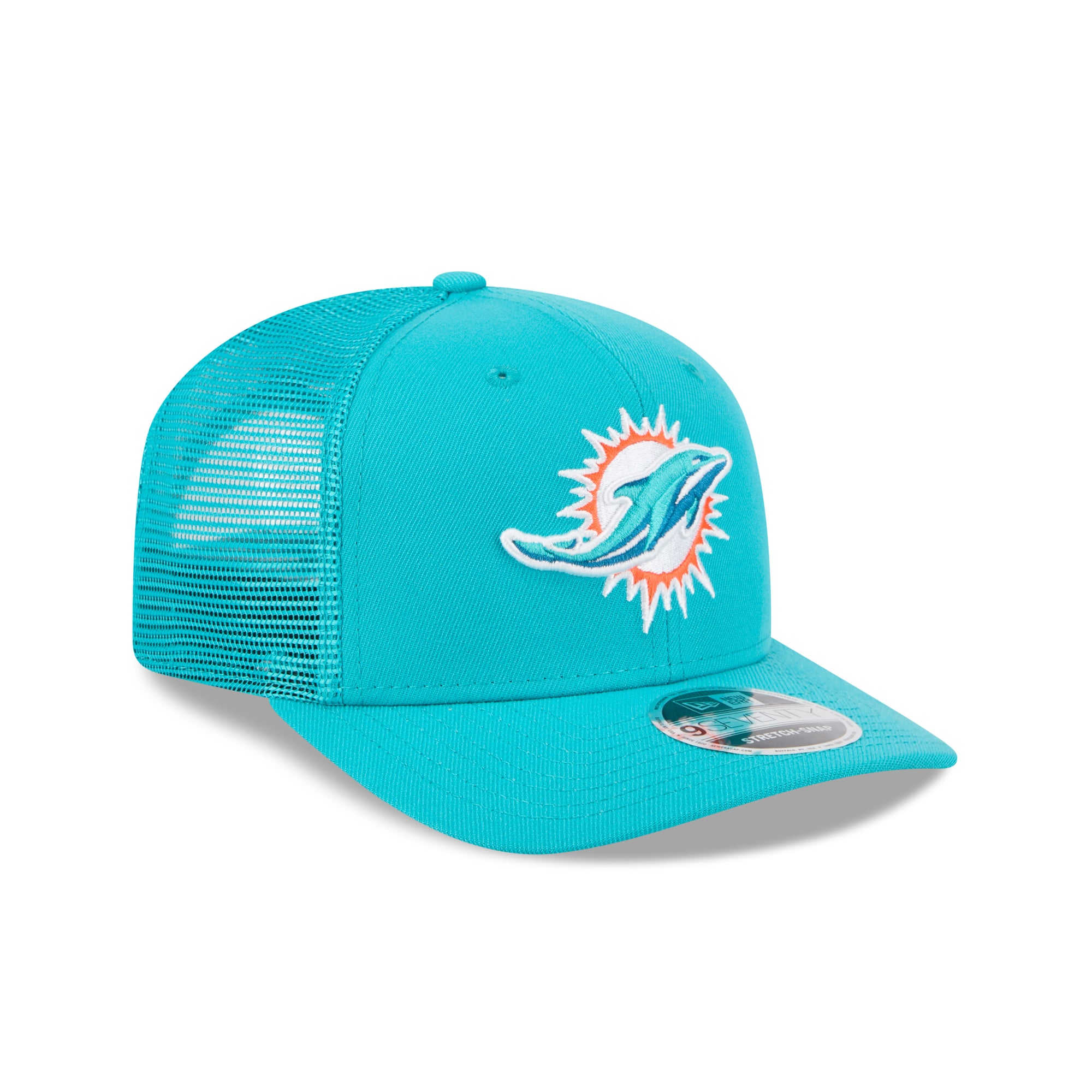 Miami Dolphins New Era 2025 NFL Team Collection 9SEVENTY Stretch Snap Trucker Cap Türkis - STADIUMDREAMS