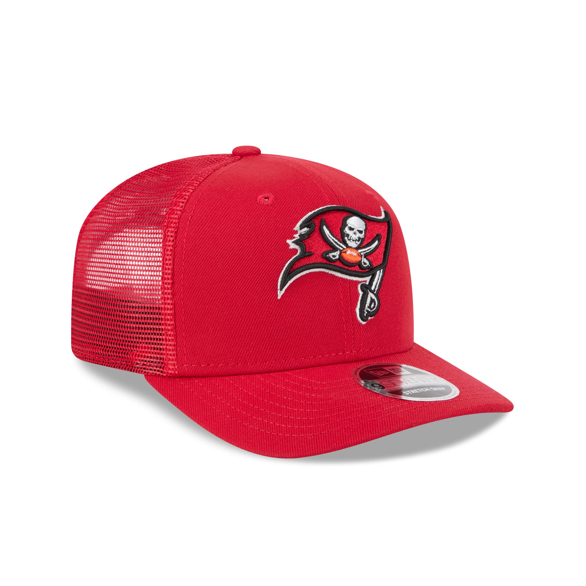 Tampa Bay Buccaneers New Era 2025 NFL Team Collection 9SEVENTY Stretch Snap Trucker Cap Rot - STADIUMDREAMS