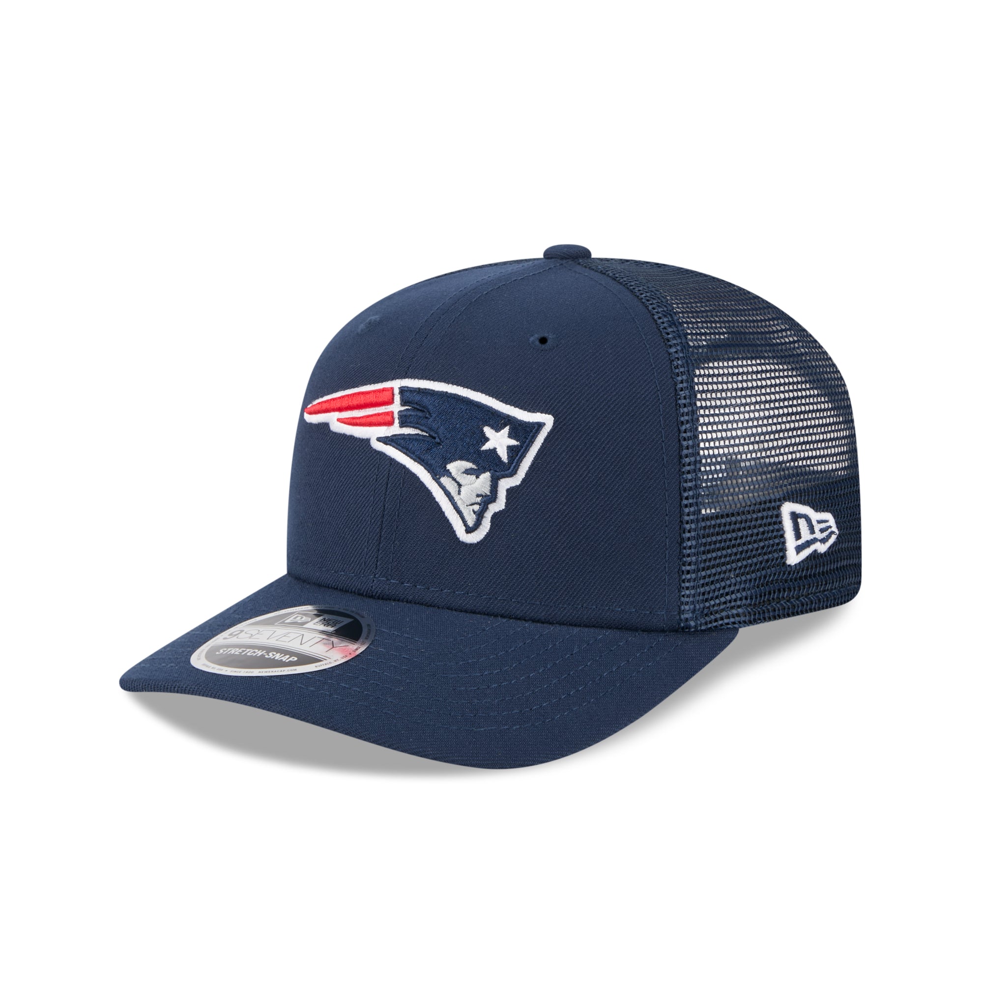 New England Patriots New Era 2025 NFL Team Collection 9SEVENTY Stretch Snap Trucker Cap Navy - STADIUMDREAMS