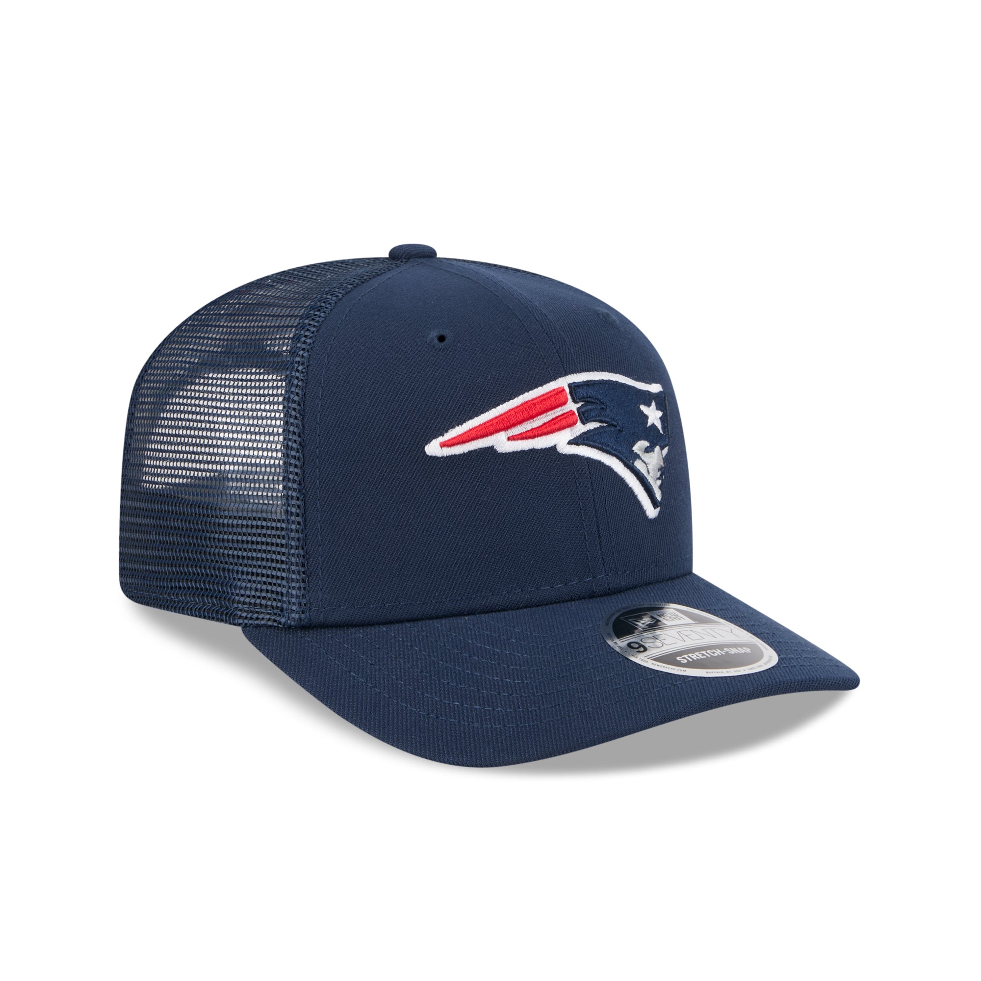New England Patriots New Era 2025 NFL Team Collection 9SEVENTY Stretch Snap Trucker Cap Navy - STADIUMDREAMS