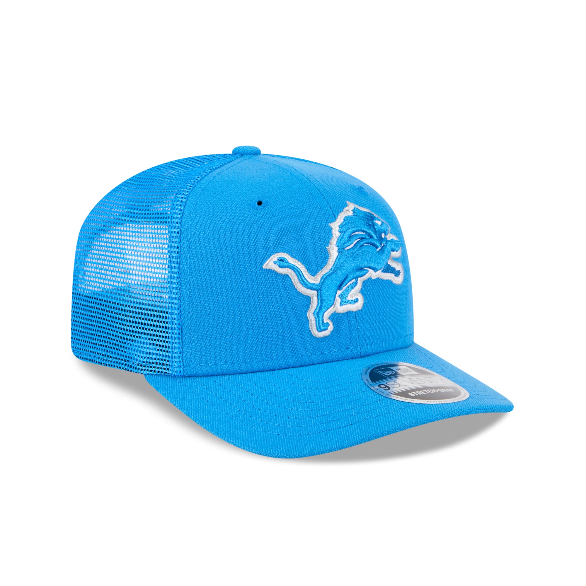 Detroit Lions New Era 2025 NFL Team Collection 9SEVENTY Stretch Snap Trucker Cap Blau