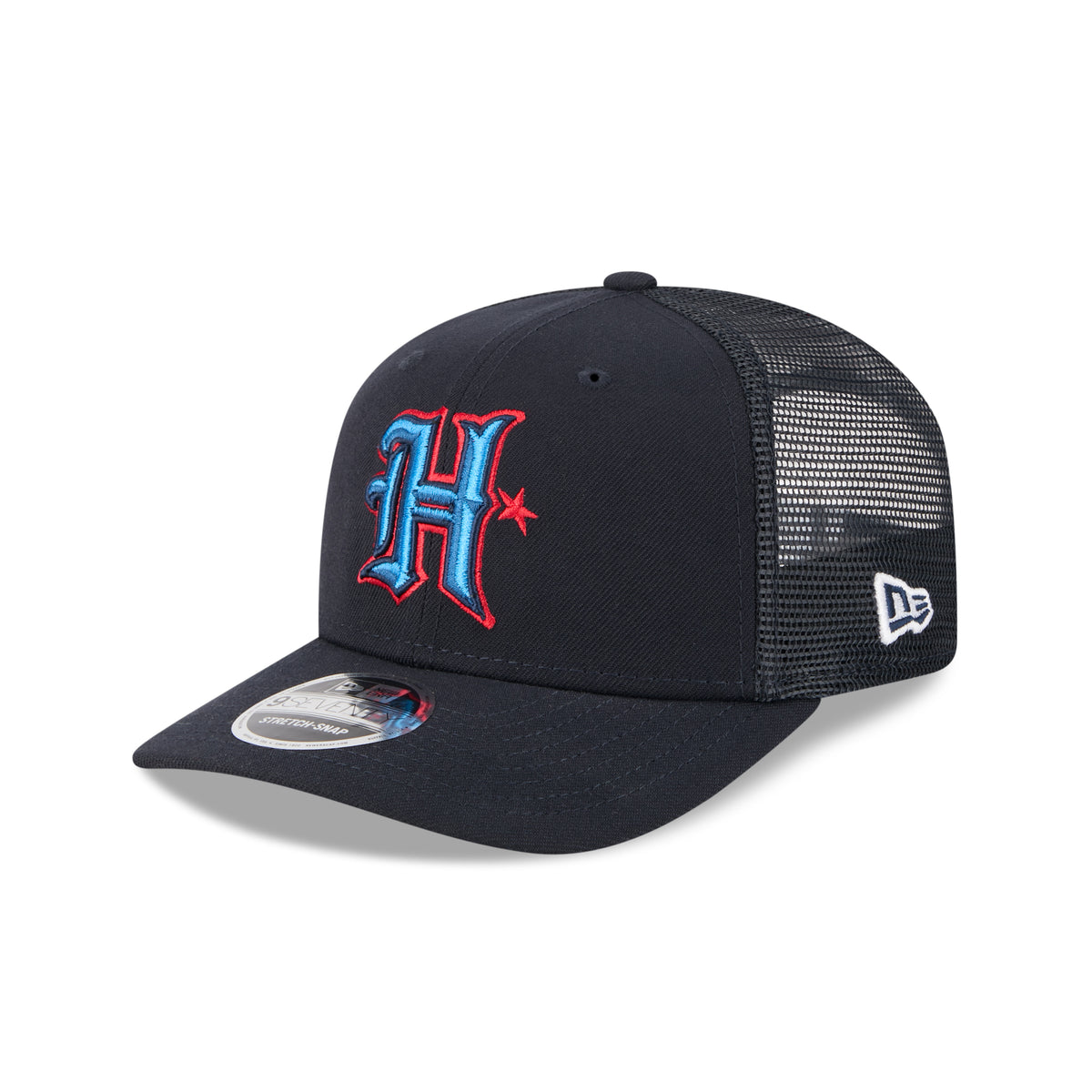 Houston Texans "H" New Era 2025 NFL Team Collection 9SEVENTY Stretch Snap Trucker Cap Navy - STADIUMDREAMS