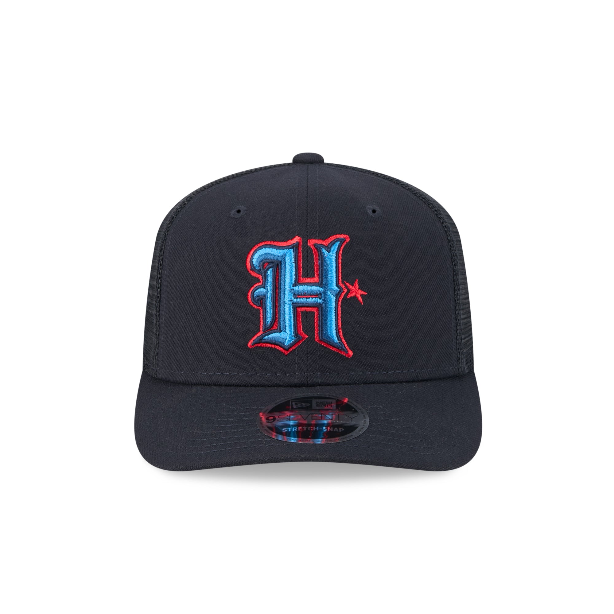 Houston Texans "H" New Era 2025 NFL Team Collection 9SEVENTY Stretch Snap Trucker Cap Navy - STADIUMDREAMS
