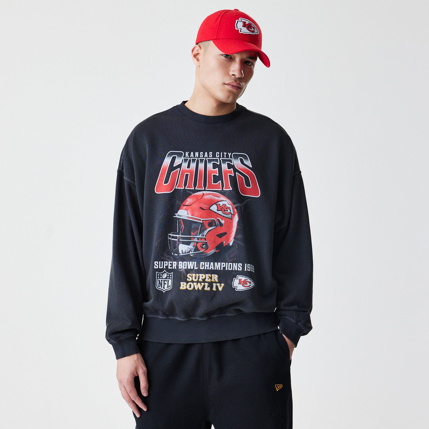 NFL WASHED BOXY CREW KANCHI  BLK - STADIUMDREAMS