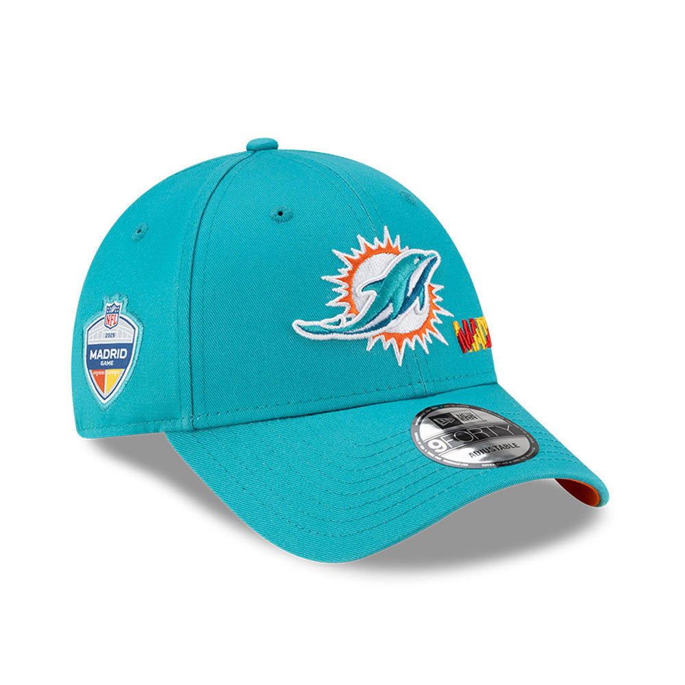 NFL Madrid Game 2025 Miami Dolphins 9FORTY Cap Türkis - STADIUMDREAMS