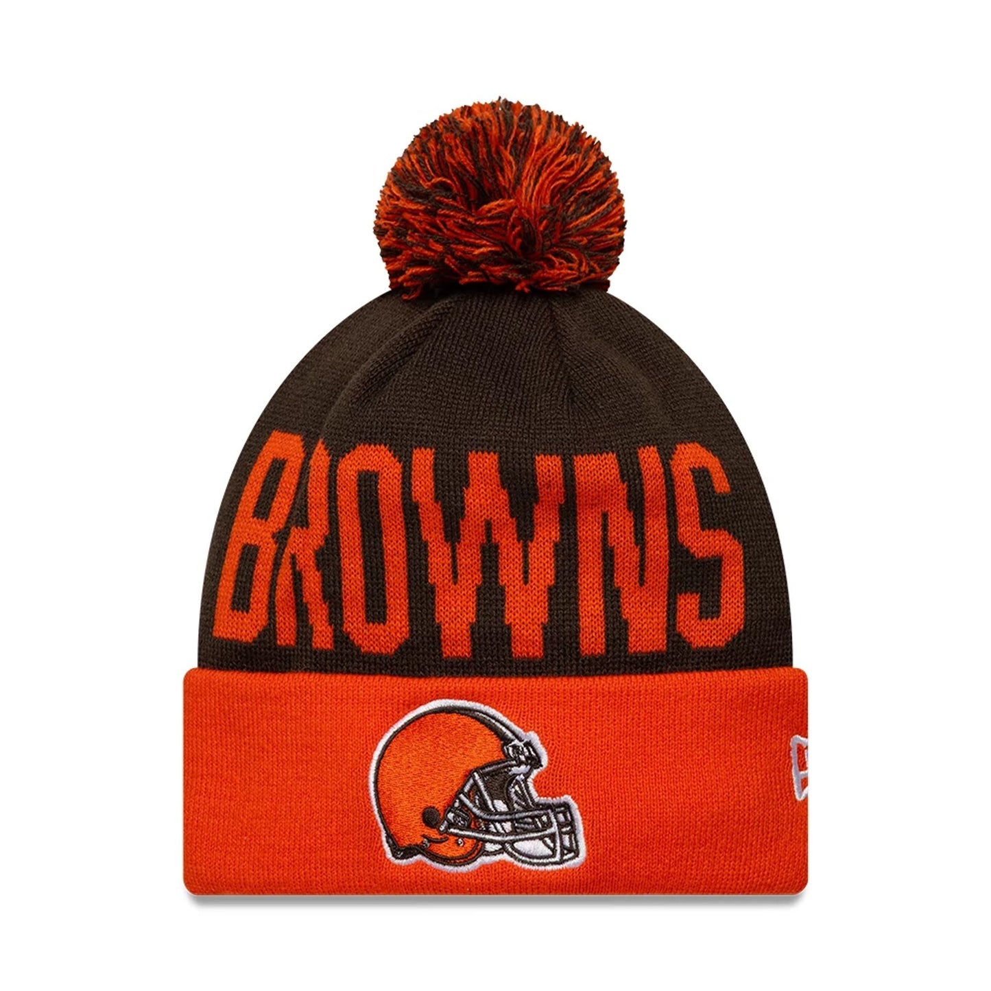 Cleveland Browns New Era NFL London Games 2025 Cuff Knit Beanie Braun - STADIUMDREAMS