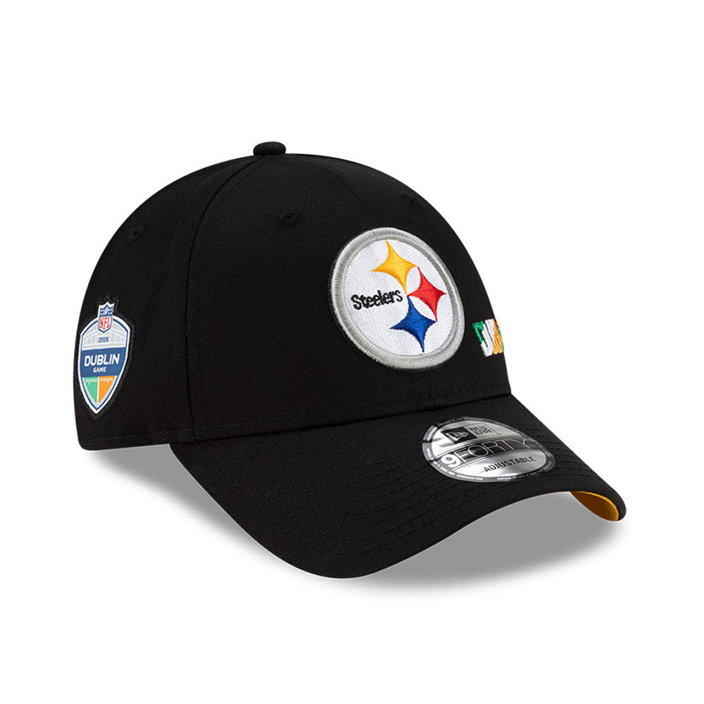 NFL Dublin Game 2025 Pittsburgh Steelers 9FORTY Cap Schwarz - STADIUMDREAMS