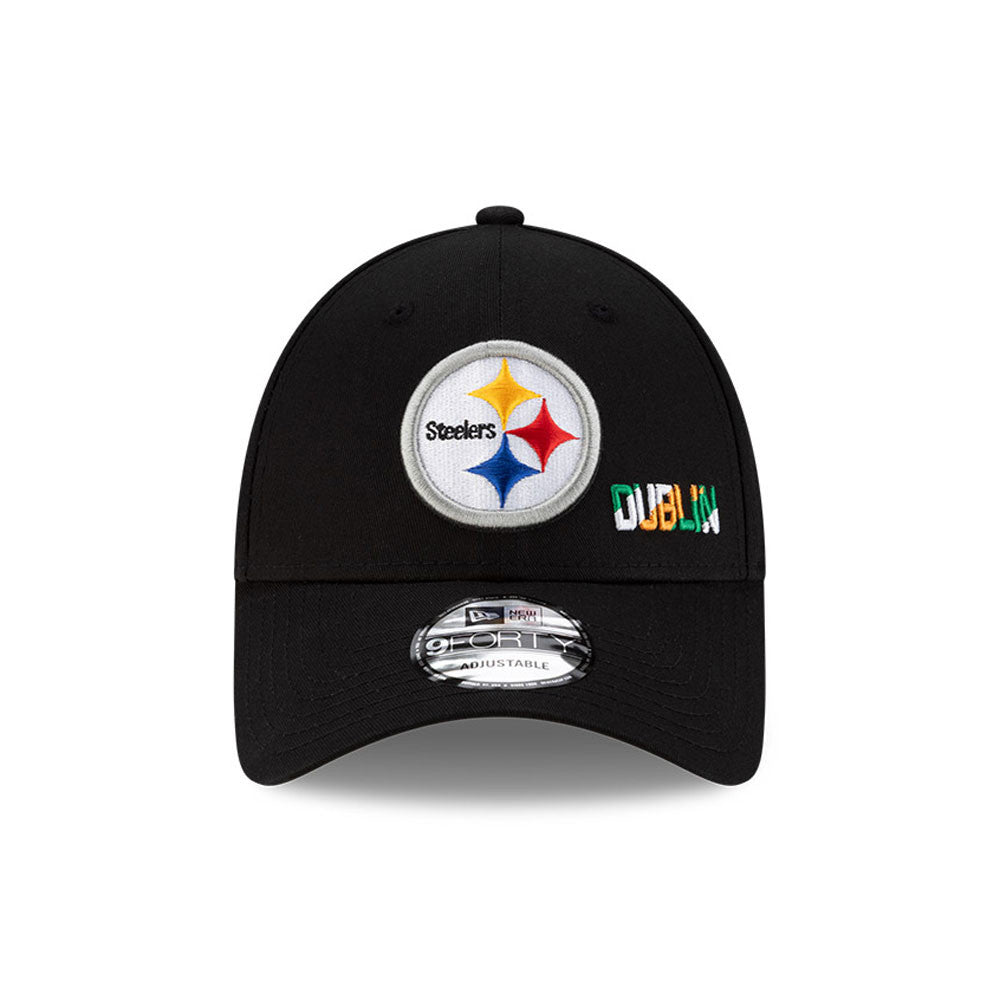 NFL Dublin Game 2025 Pittsburgh Steelers 9FORTY Cap Schwarz - STADIUMDREAMS