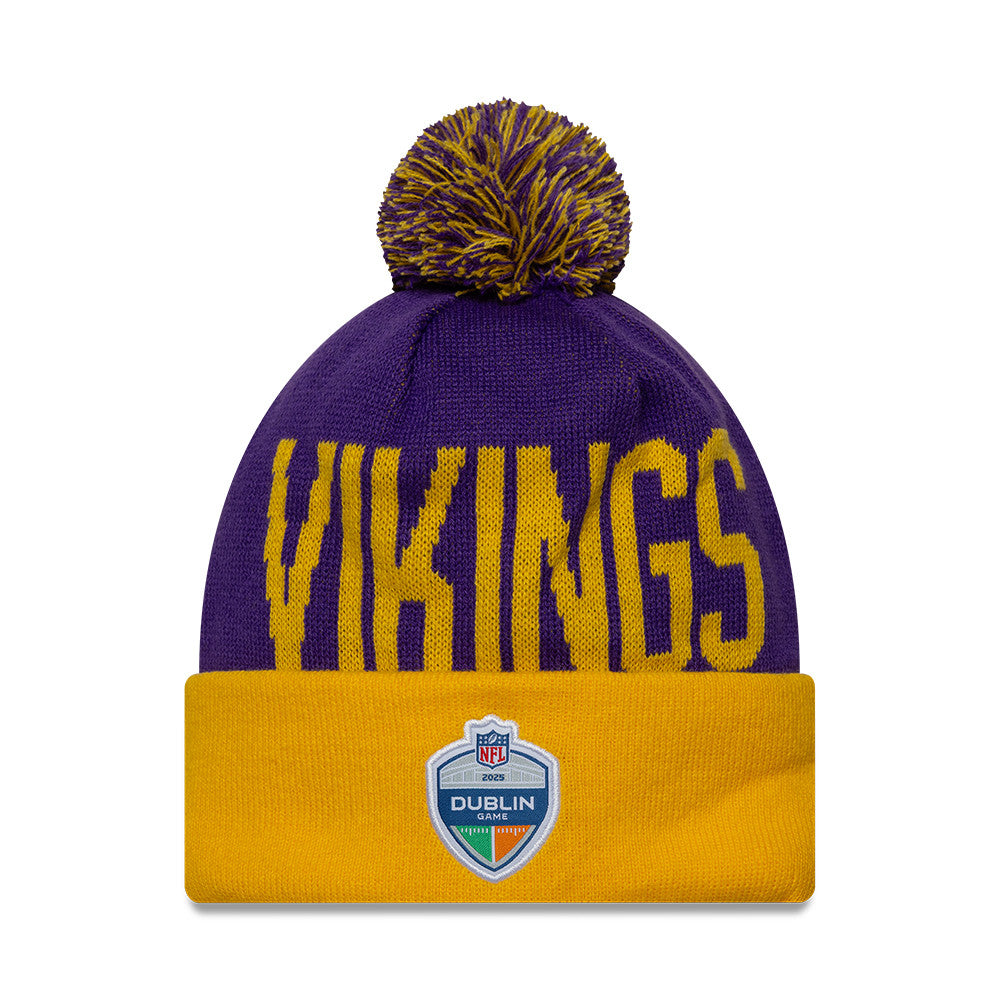 Minnesota Vikings New Era NFL Dublin Game 2025 Cuff Knit Beanie Lila - STADIUMDREAMS