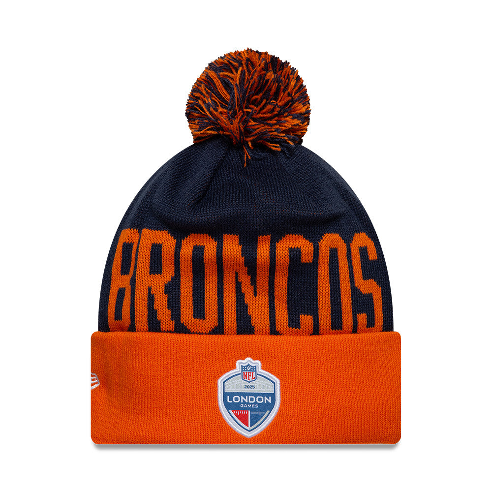 Denver Broncos New Era NFL London Games 2025 Cuff Knit Beanie Orange - STADIUMDREAMS