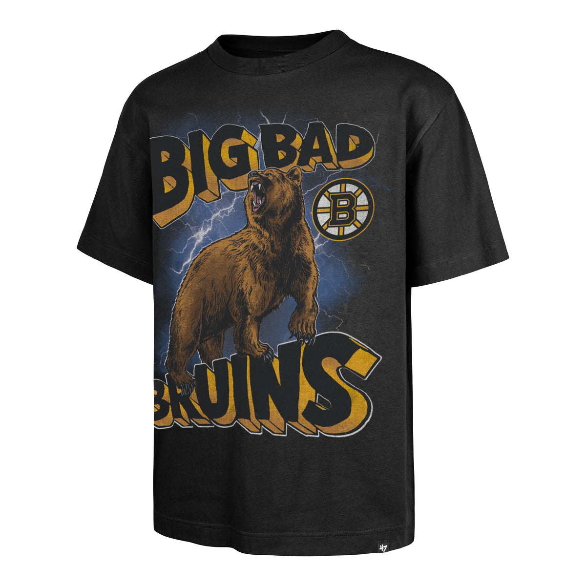 Boston Bruins '47 Retro Oversized Sigma Foundation NHL T-Shirt Schwarz - STADIUMDREAMS