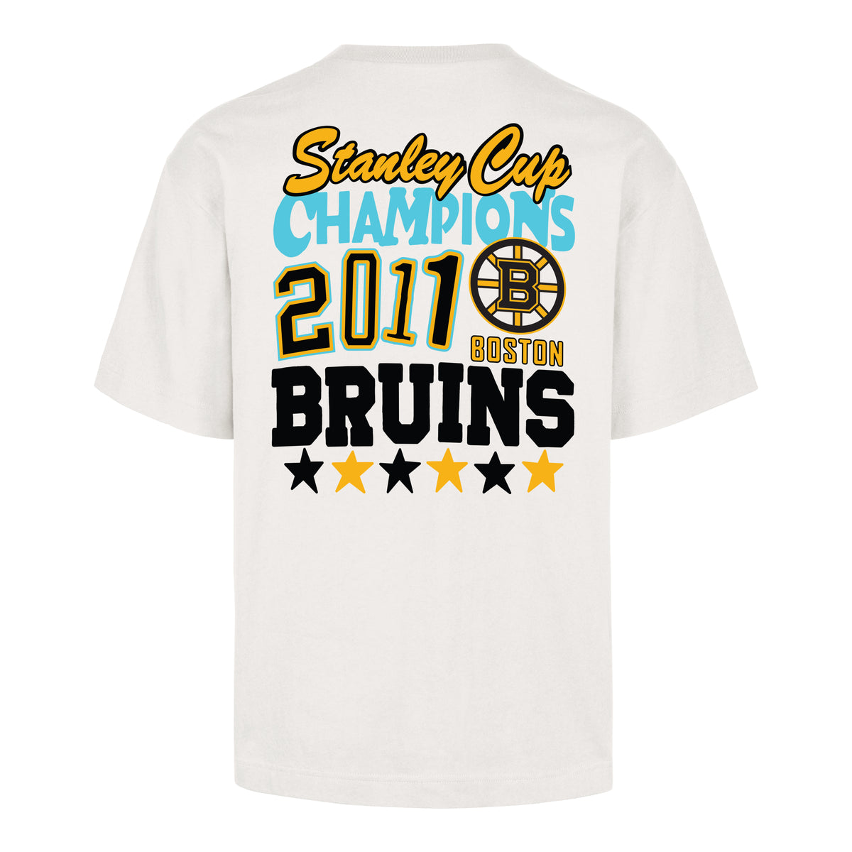 Boston Bruins '47 Retro Oversized Starside Backprint Foundation NHL T-Shirt Cream - STADIUMDREAMS