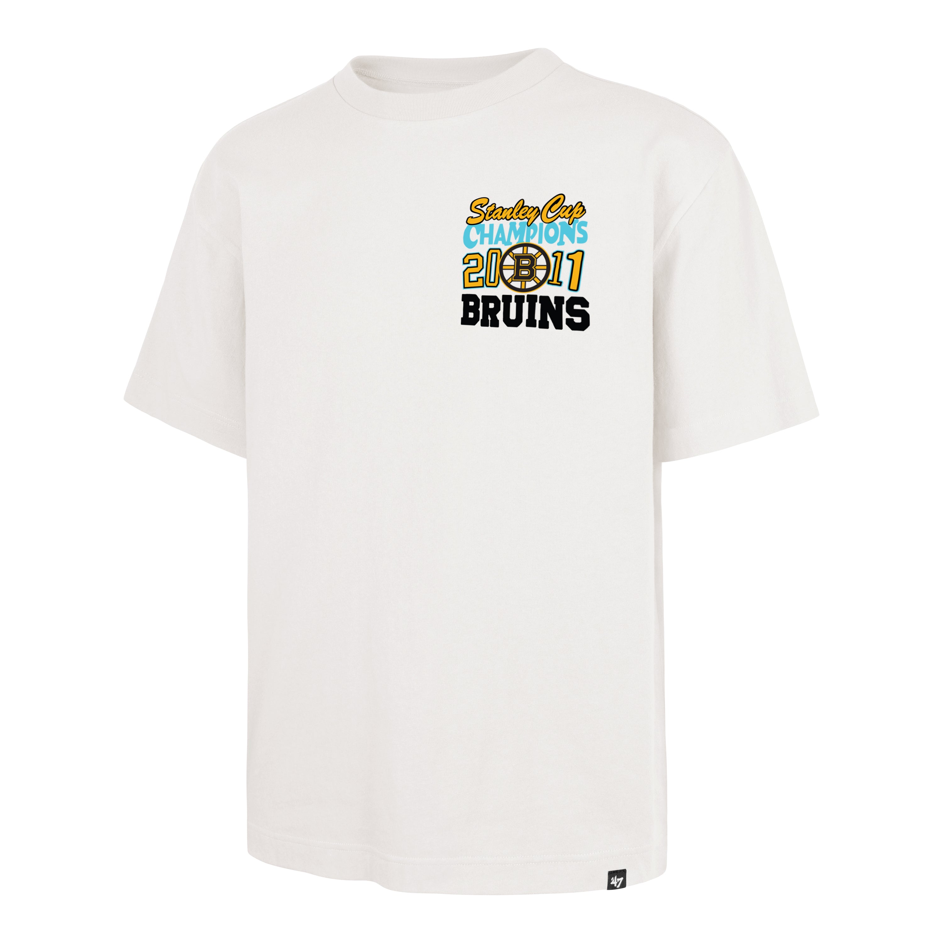 Boston Bruins '47 Retro Oversized Starside Backprint Foundation NHL T-Shirt Cream - STADIUMDREAMS
