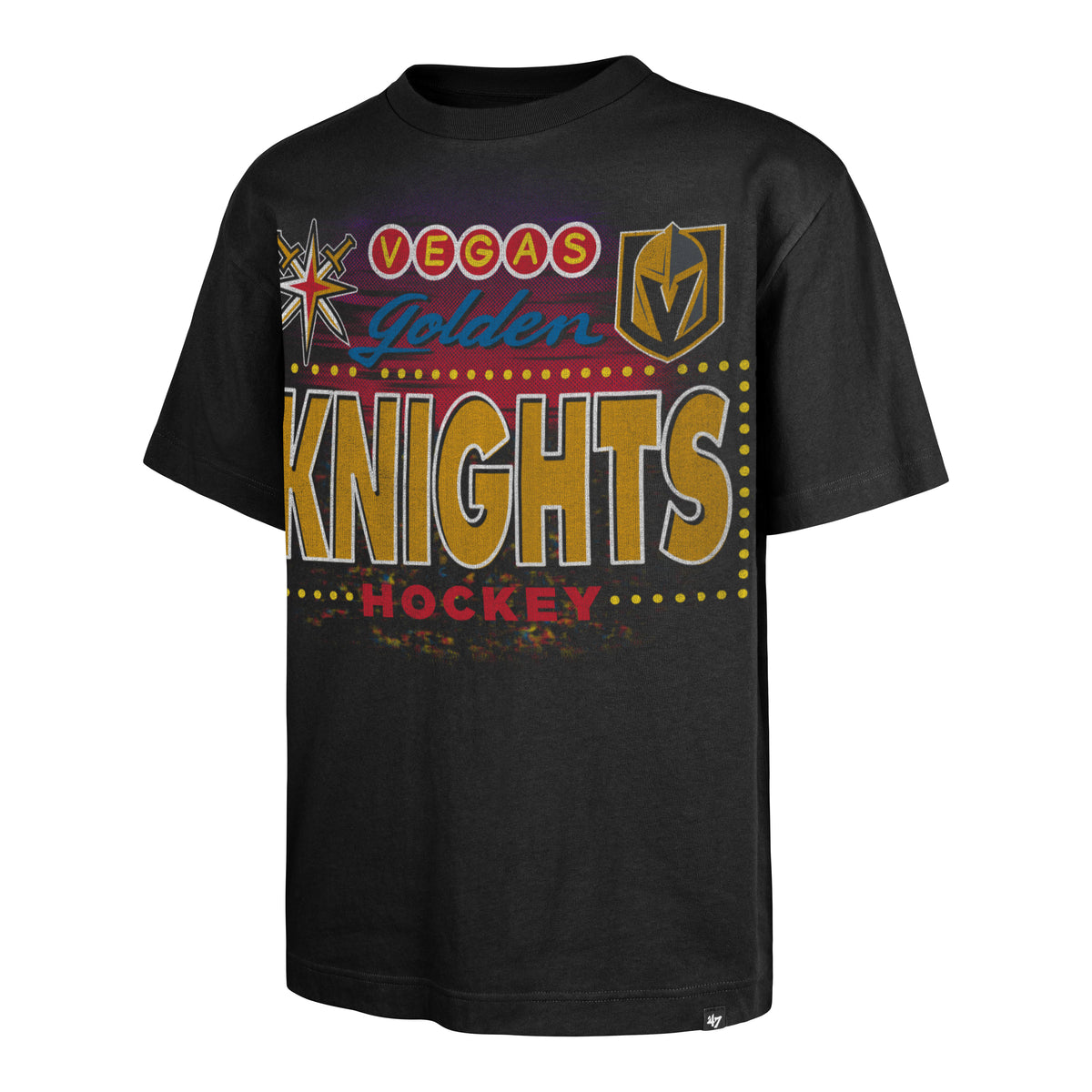 Vegas Golden Knights '47 Retro Oversized Sigma Foundation NHL T-Shirt Schwarz - STADIUMDREAMS