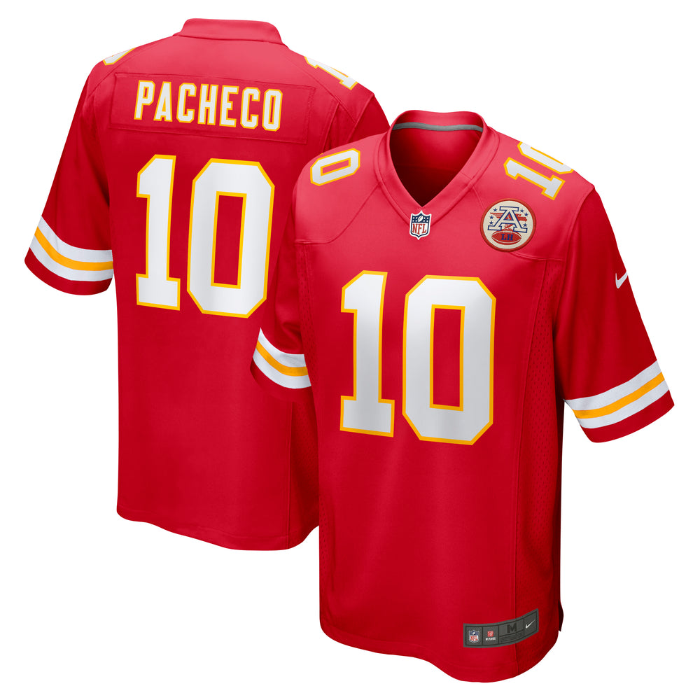 Isiah Pacheco #10 Kansas City Chiefs Nike Game NFL Football Jersey Red