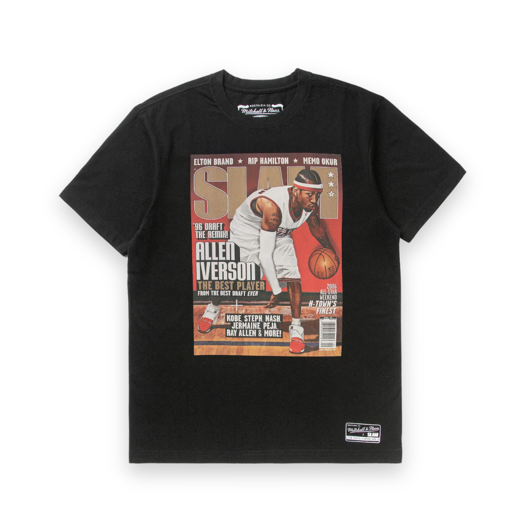 Allen Iverson Philadelphia 76ers Mitchell & Ness NBA Slam Cover T-Shirt Schwarz - STADIUMDREAMS