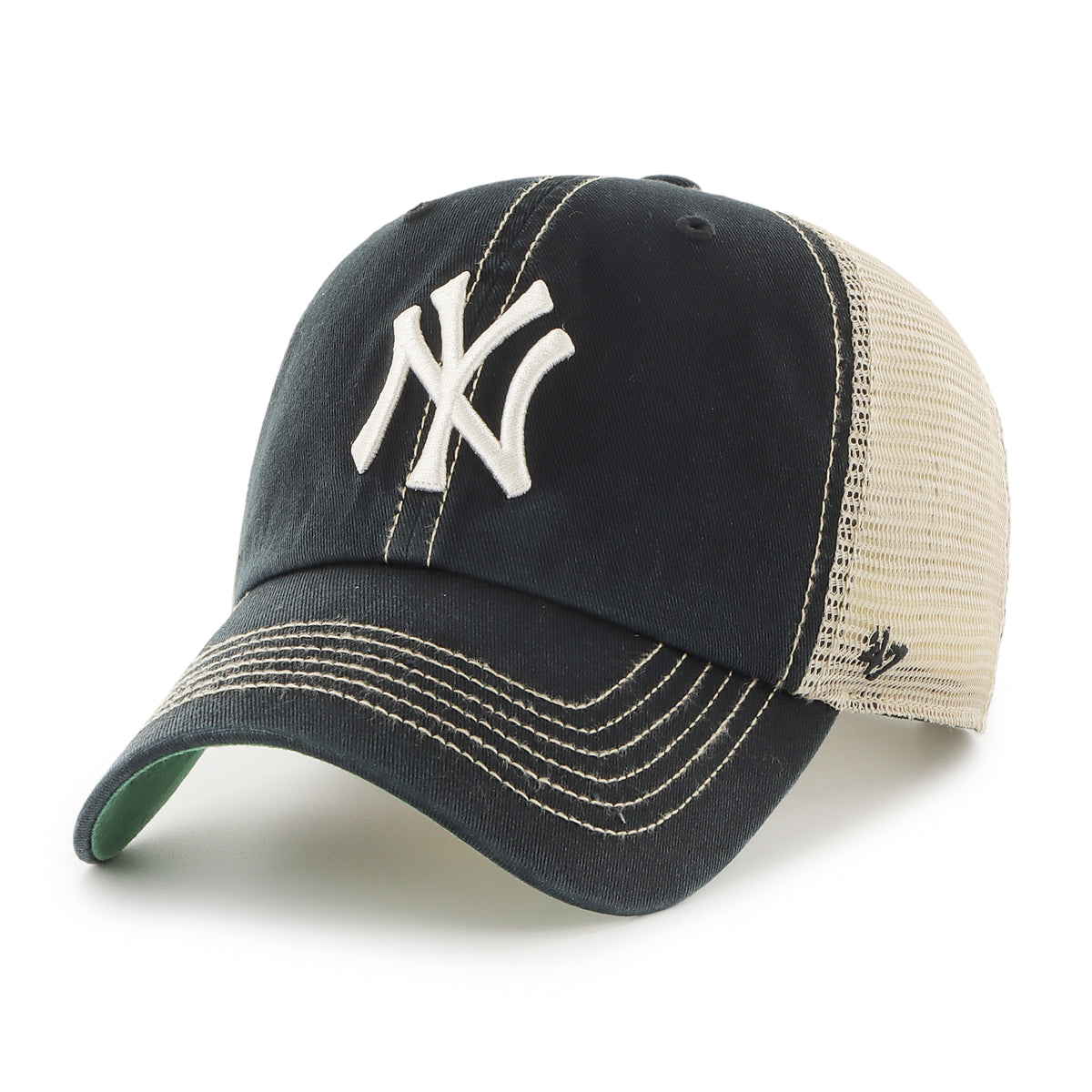 New York Yankees Vintage Tuscaloosa Trawler '47 Clean Up Trucker MLB Cap Schwarz - STADIUMDREAMS