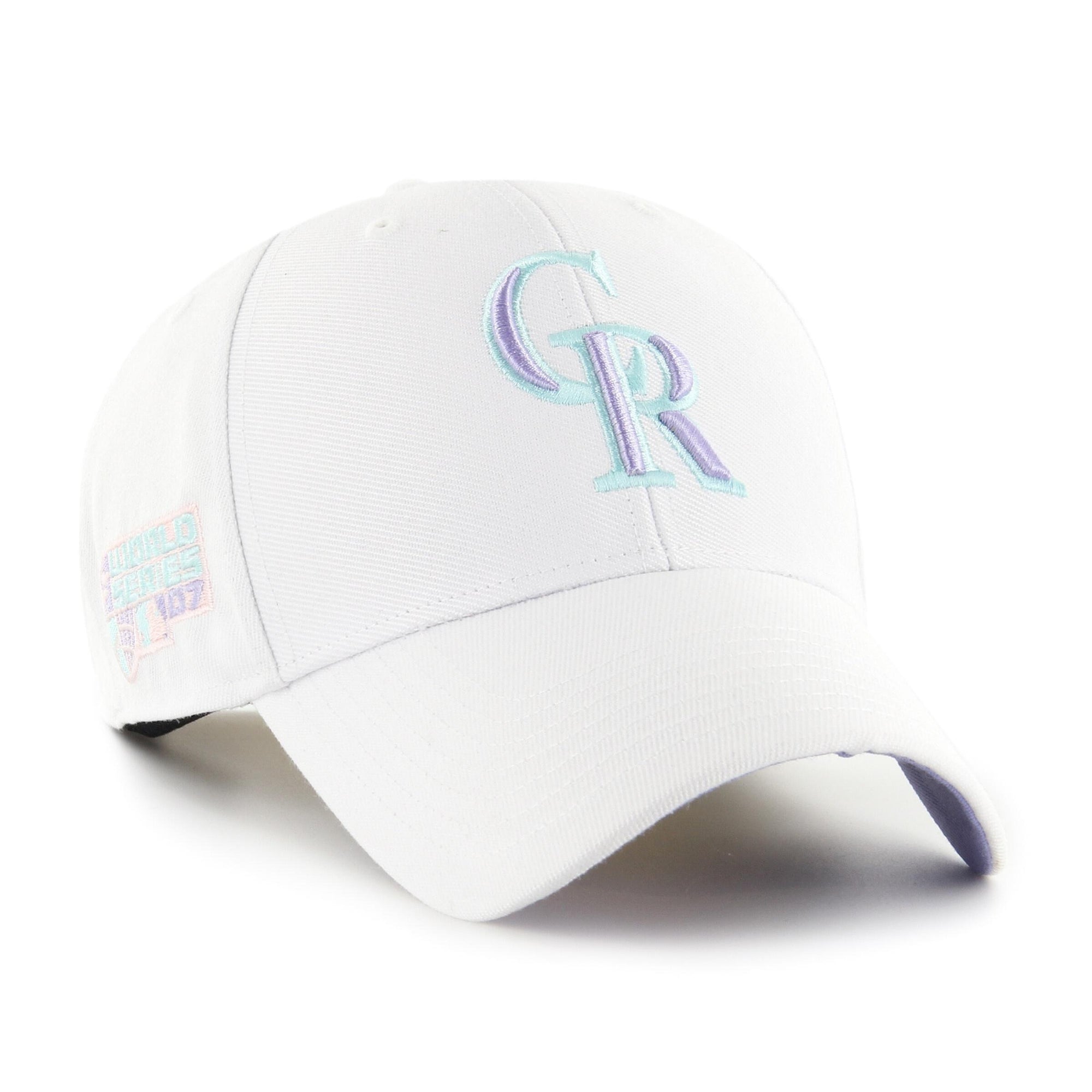 Colorado Rockies World Series Sure Shot Snapback '47 MVP MLB Cap Weiss - STADIUMDREAMS