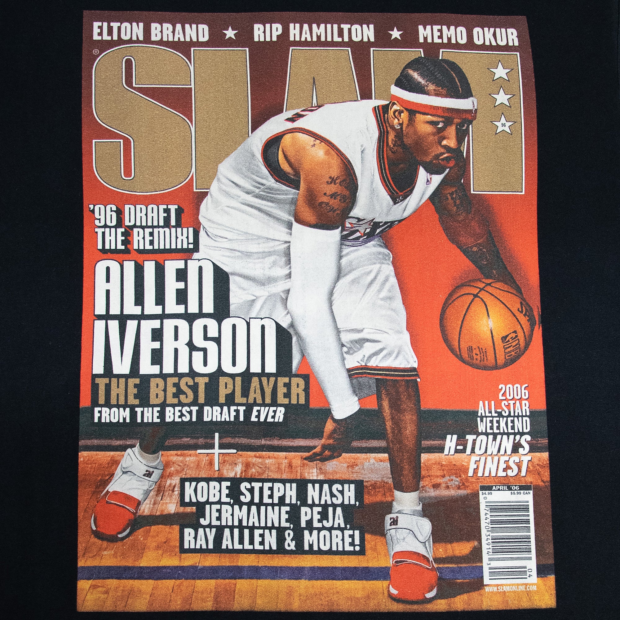 Allen Iverson Philadelphia 76ers Mitchell & Ness NBA Slam Cover T-Shirt Schwarz - STADIUMDREAMS