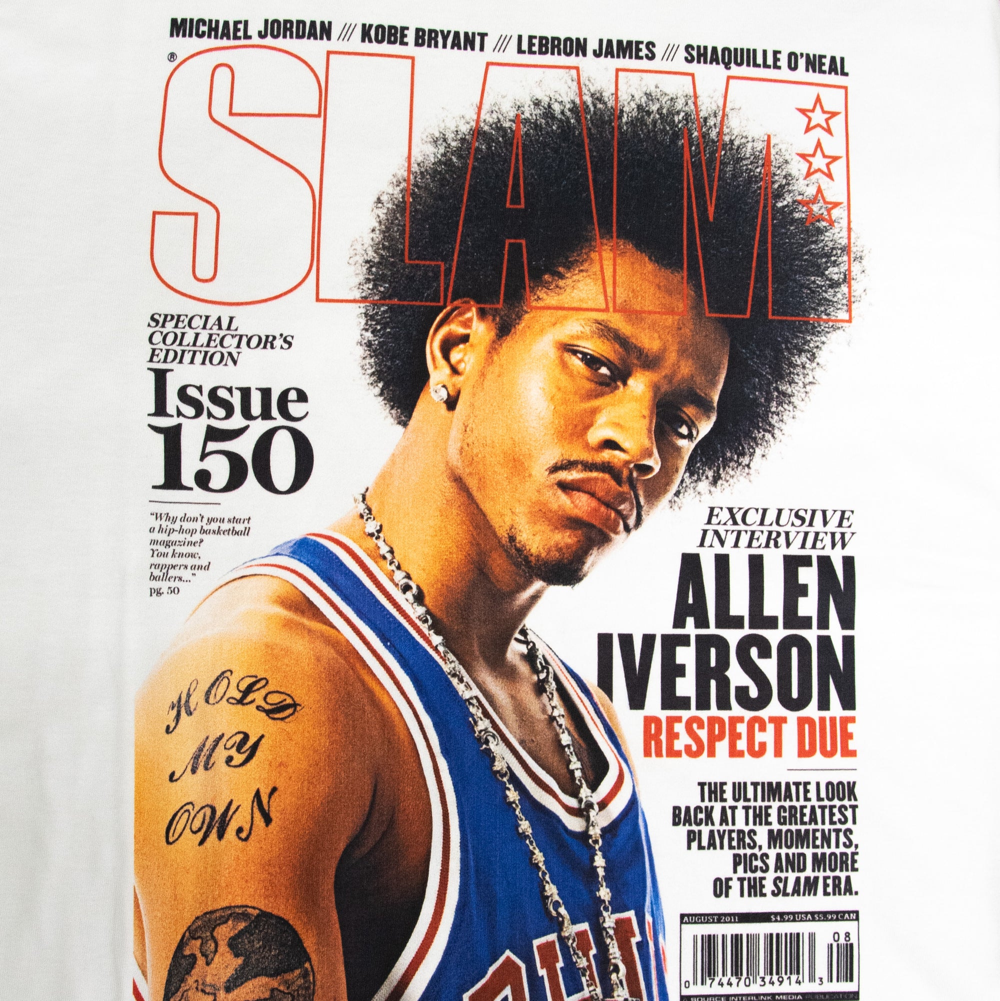Allen Iverson Philadelphia 76ers Mitchell & Ness NBA Slam Cover T-Shirt Weiß - STADIUMDREAMS