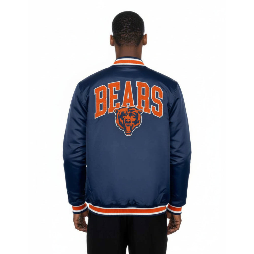 Chicago Bears New Era USA EDITION Stitched Satin NFL Jacke Navy