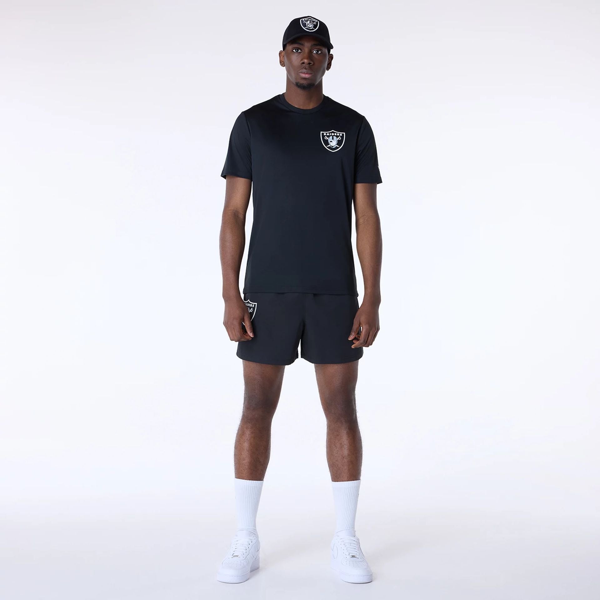 Las Vegas Raiders New Era GYM Essentials Polyester NFL T-Shirt Schwarz - STADIUMDREAMS