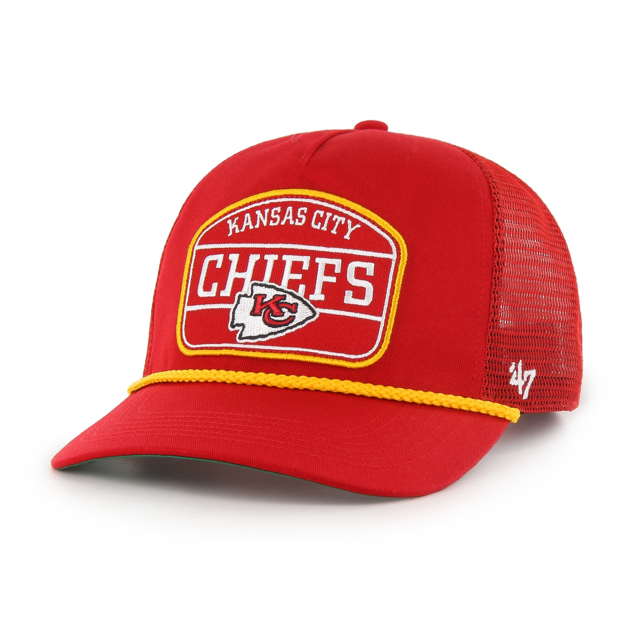 Kansas City Chiefs Hone Rope '47 HITCH NFL Trucker Cap Rot - STADIUMDREAMS