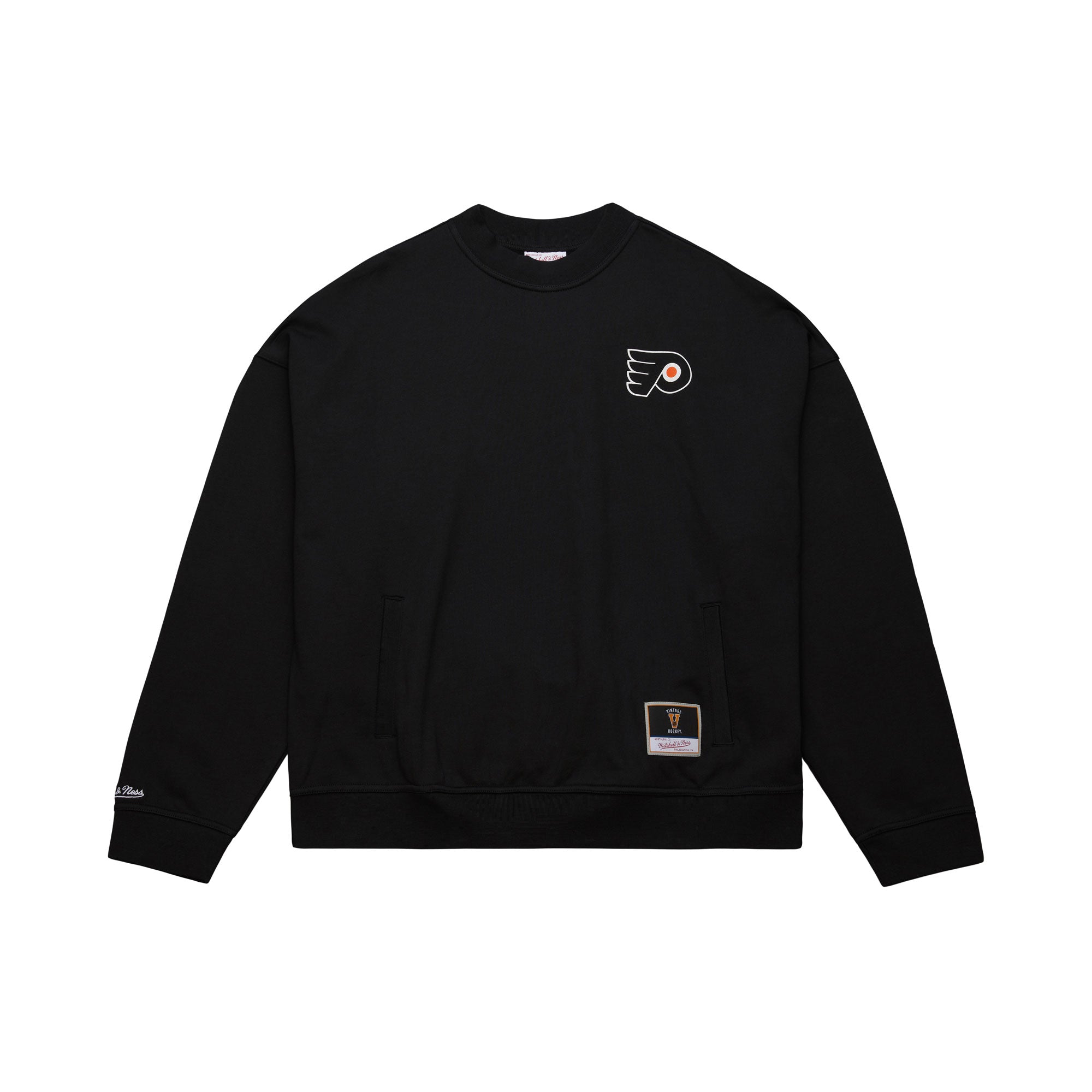 Philadelphia Flyers Mitchell & Ness Backprint Oversweep NHL Crewneck Pullover Schwarz - STADIUMDREAMS