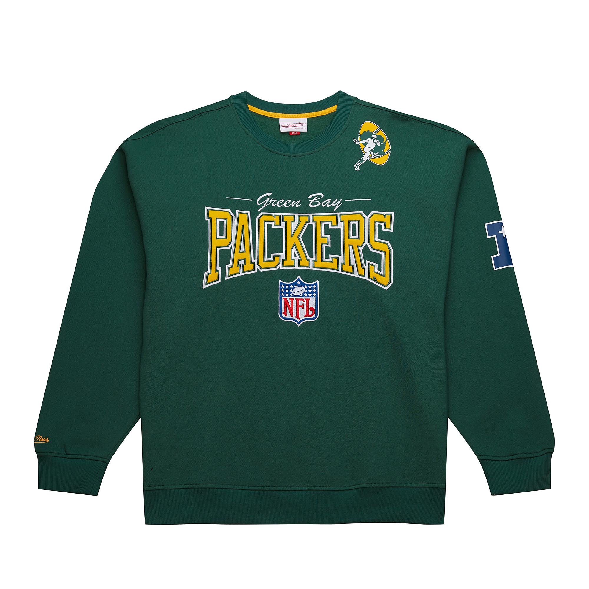 Green Bay Packers Mitchell & Ness Backprint 2.0 NFL Pullover Sweatshirt Grün - STADIUMDREAMS