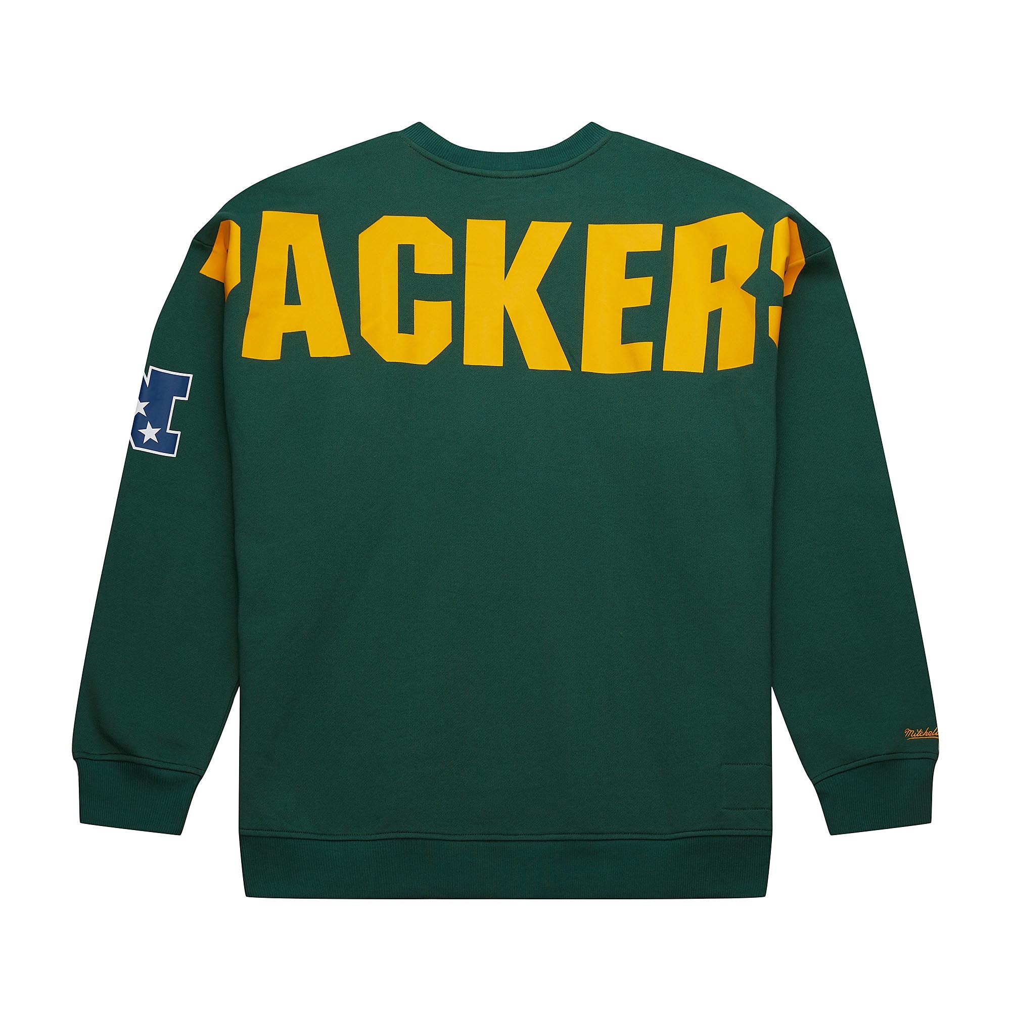 Green Bay Packers Mitchell & Ness Backprint 2.0 NFL Pullover Sweatshirt Grün - STADIUMDREAMS