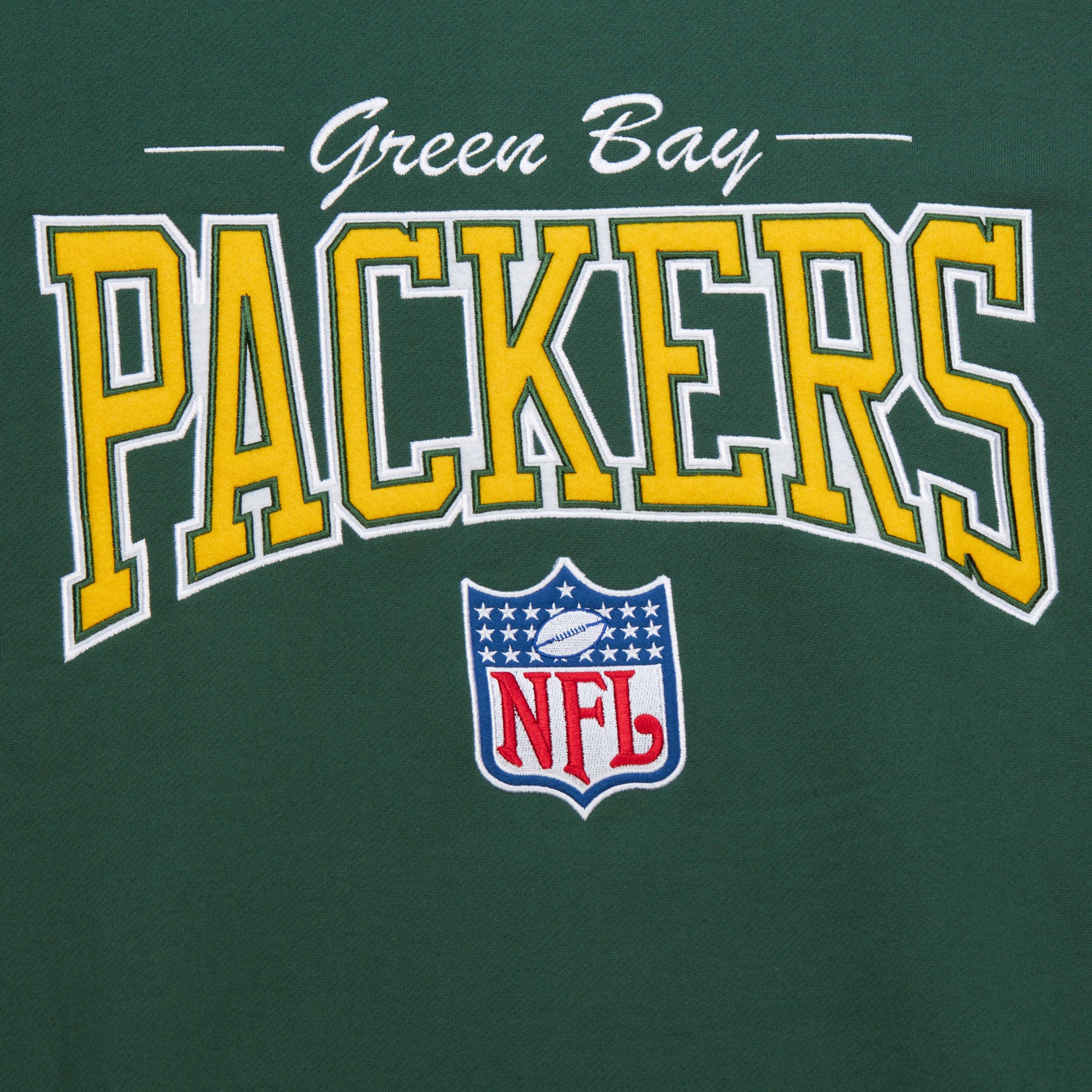 Green Bay Packers Mitchell & Ness Backprint 2.0 NFL Pullover Sweatshirt Grün - STADIUMDREAMS
