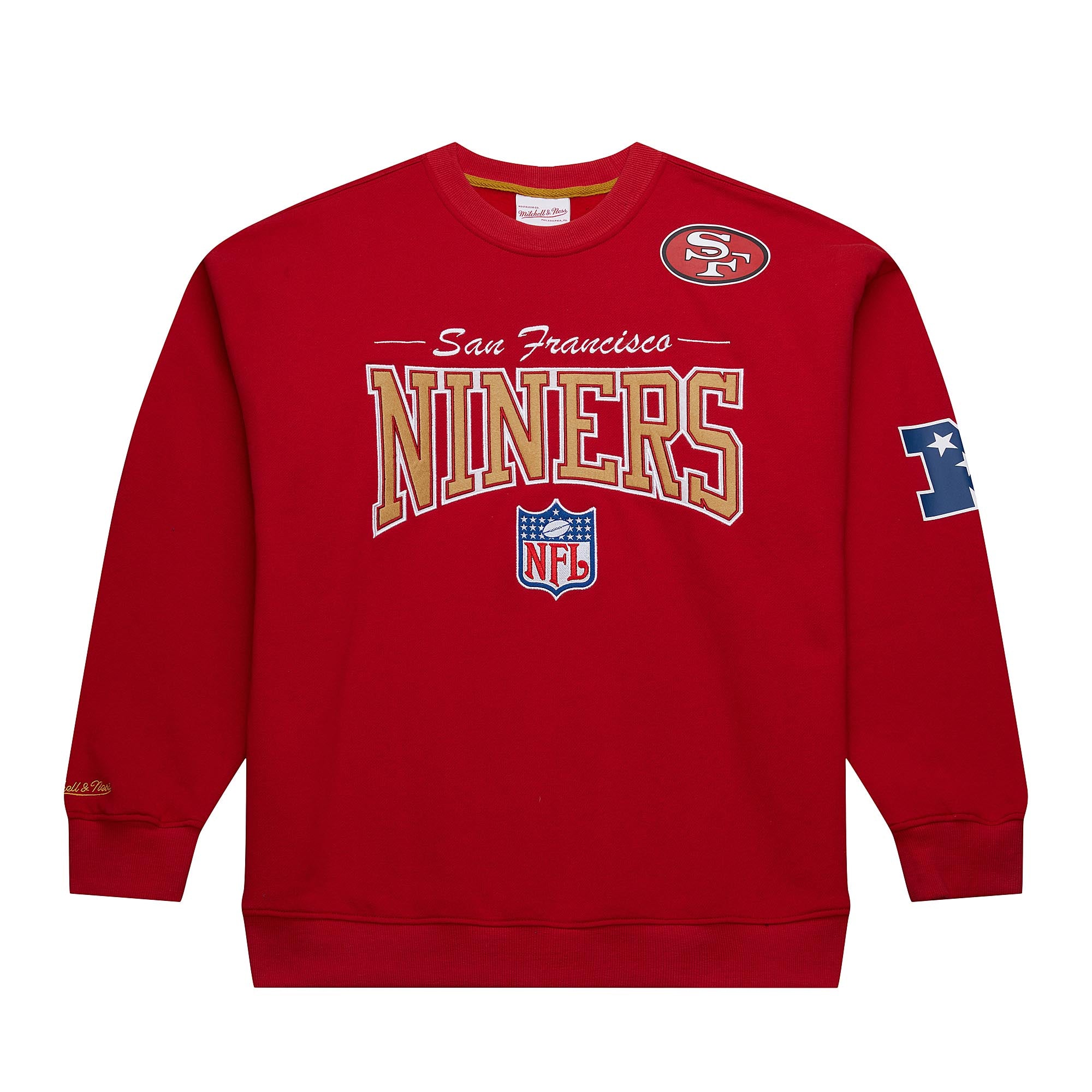 San Francisco 49ers Mitchell & Ness Backprint 2.0 NFL Pullover Sweatshirt Rot - STADIUMDREAMS