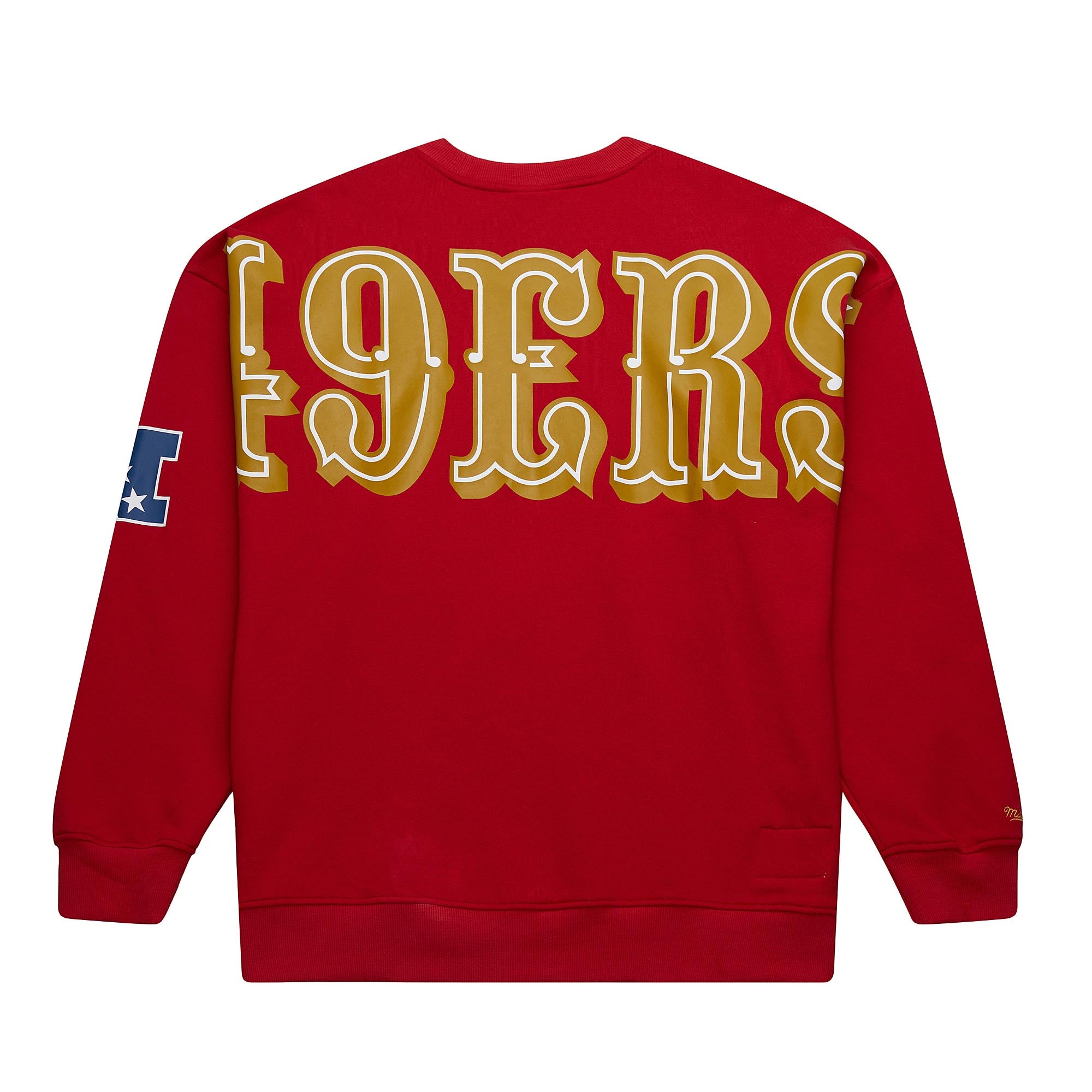 San Francisco 49ers Mitchell & Ness Backprint 2.0 NFL Pullover Sweatshirt Rot - STADIUMDREAMS