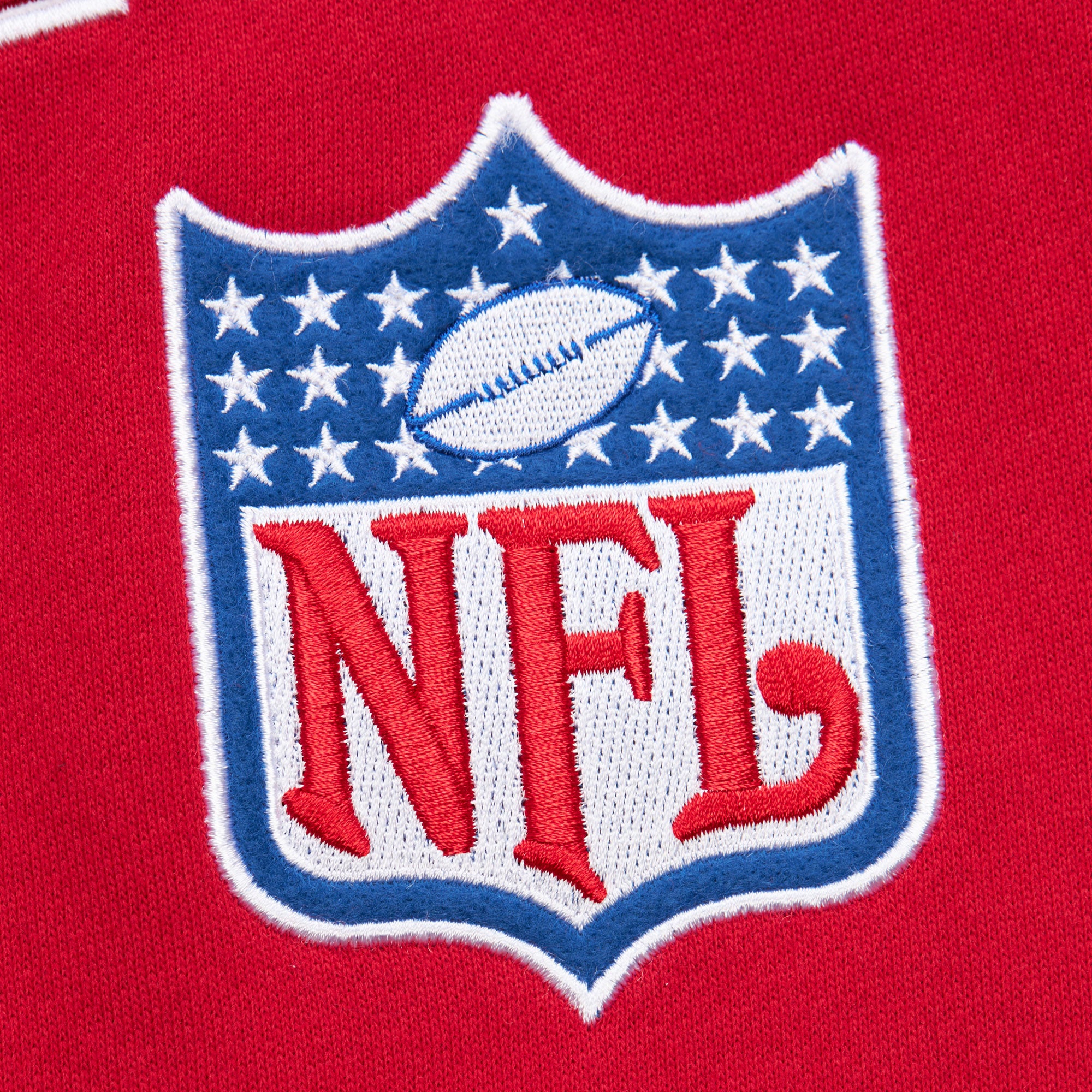 San Francisco 49ers Mitchell & Ness Backprint 2.0 NFL Pullover Sweatshirt Rot - STADIUMDREAMS