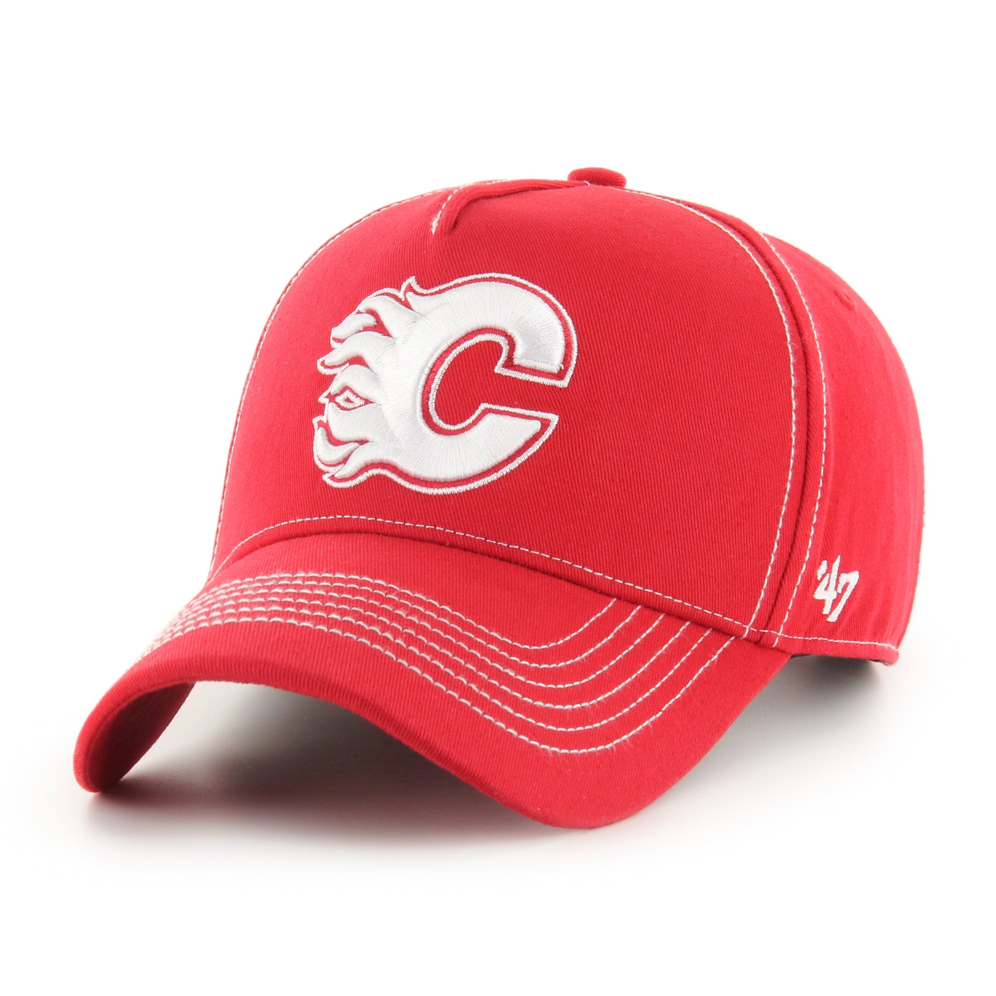 Calgary Flames Contrast Stitch '47 MVP NHL Cap Rot - STADIUMDREAMS