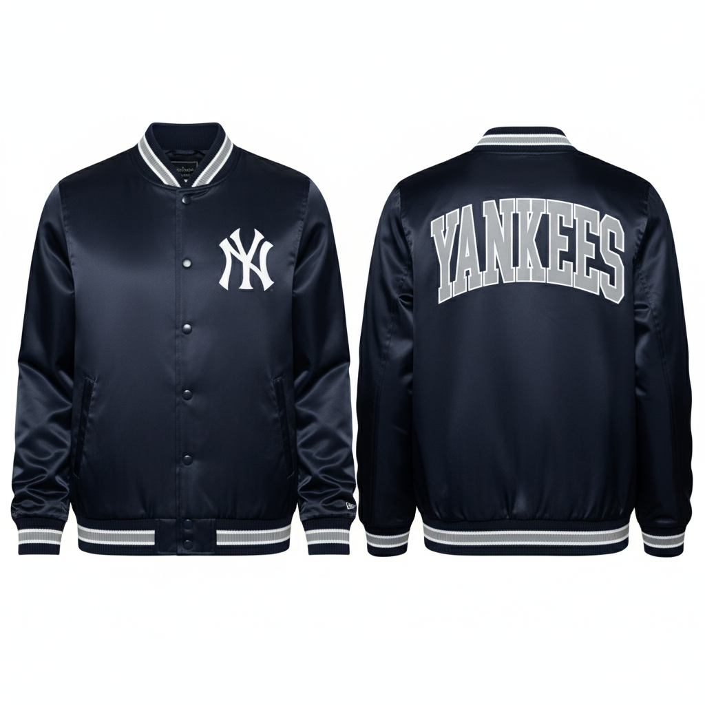 New York Yankees New Era USA EDITION Stitched Satin MLB Jacke Navy