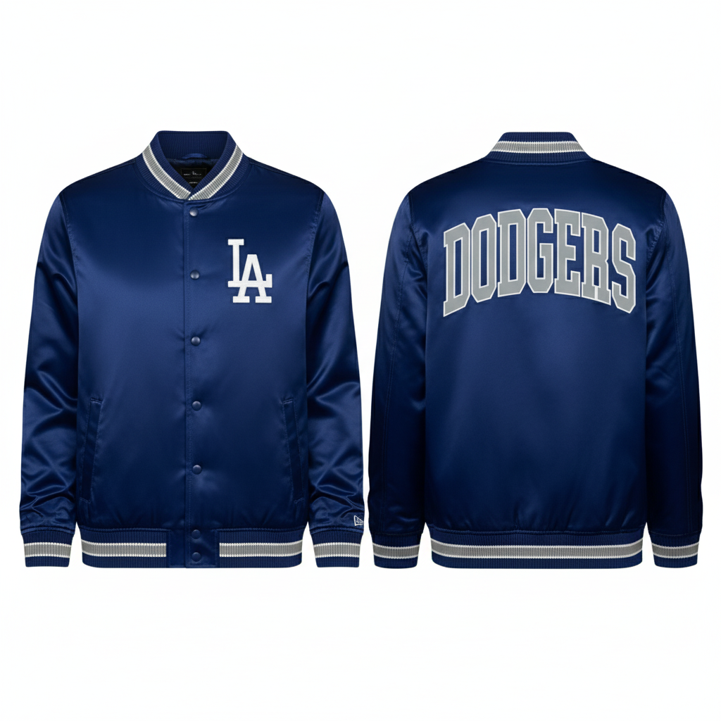 Los Angeles Dodgers New Era USA EDITION Stitched Satin MLB Jacke Blau