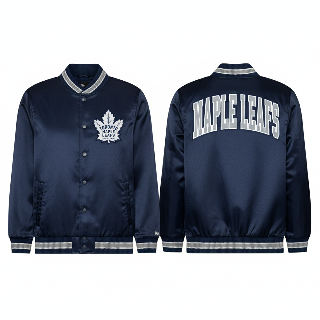 Toronto Maple Leafs New Era USA EDITION Stitched Satin NHL Jacke Navy