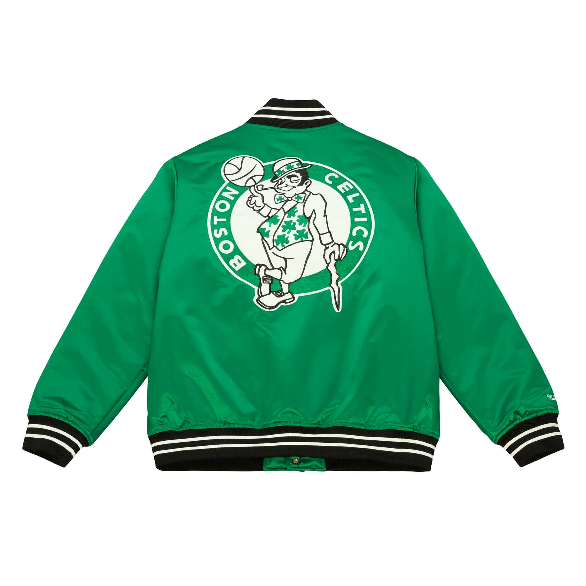Boston Celtics Mitchell & Ness NBA Heavyweight Satin Jacke Grün - STADIUMDREAMS