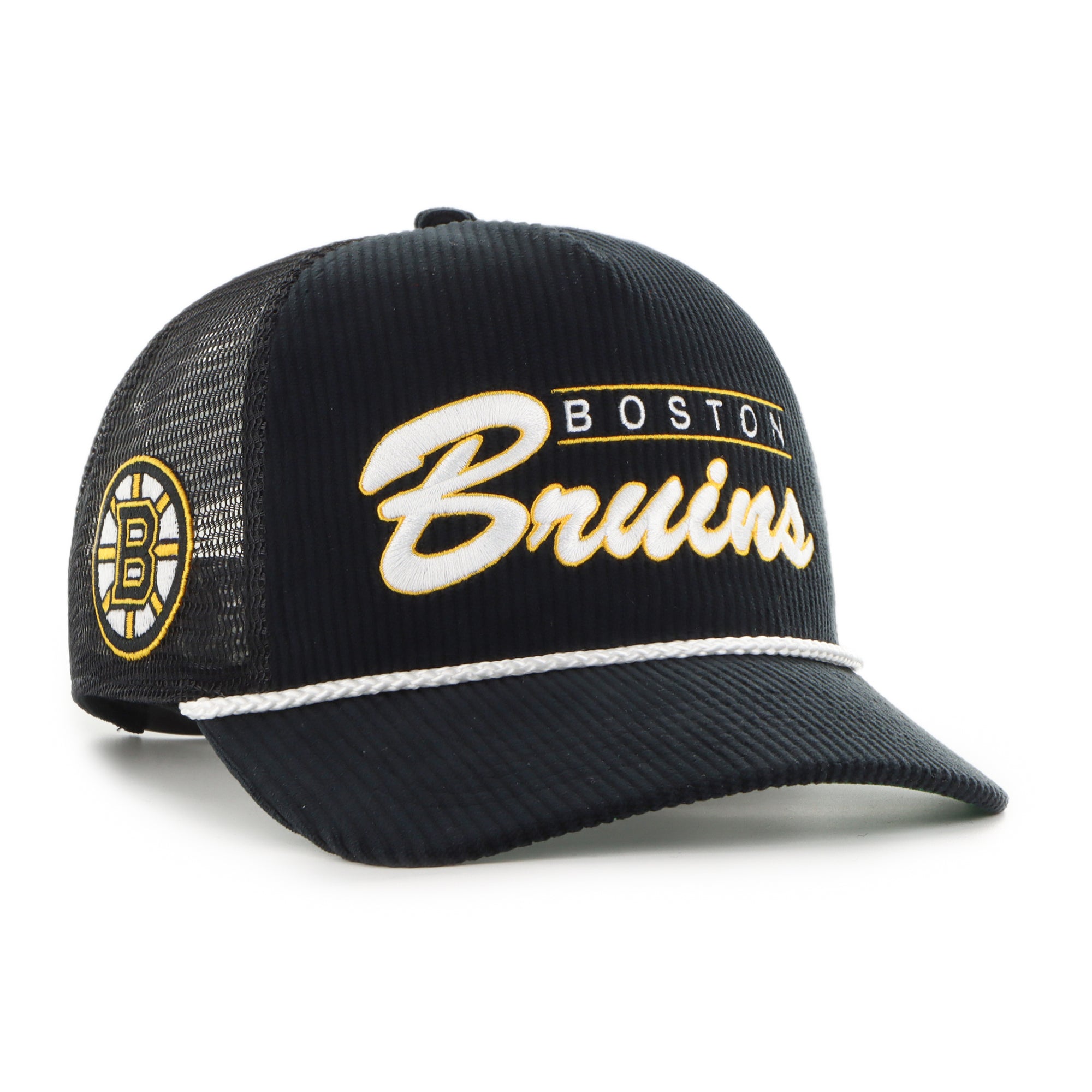 Boston Bruins Cord Trucker ’47 HITCH NHL Cap Schwarz - STADIUMDREAMS