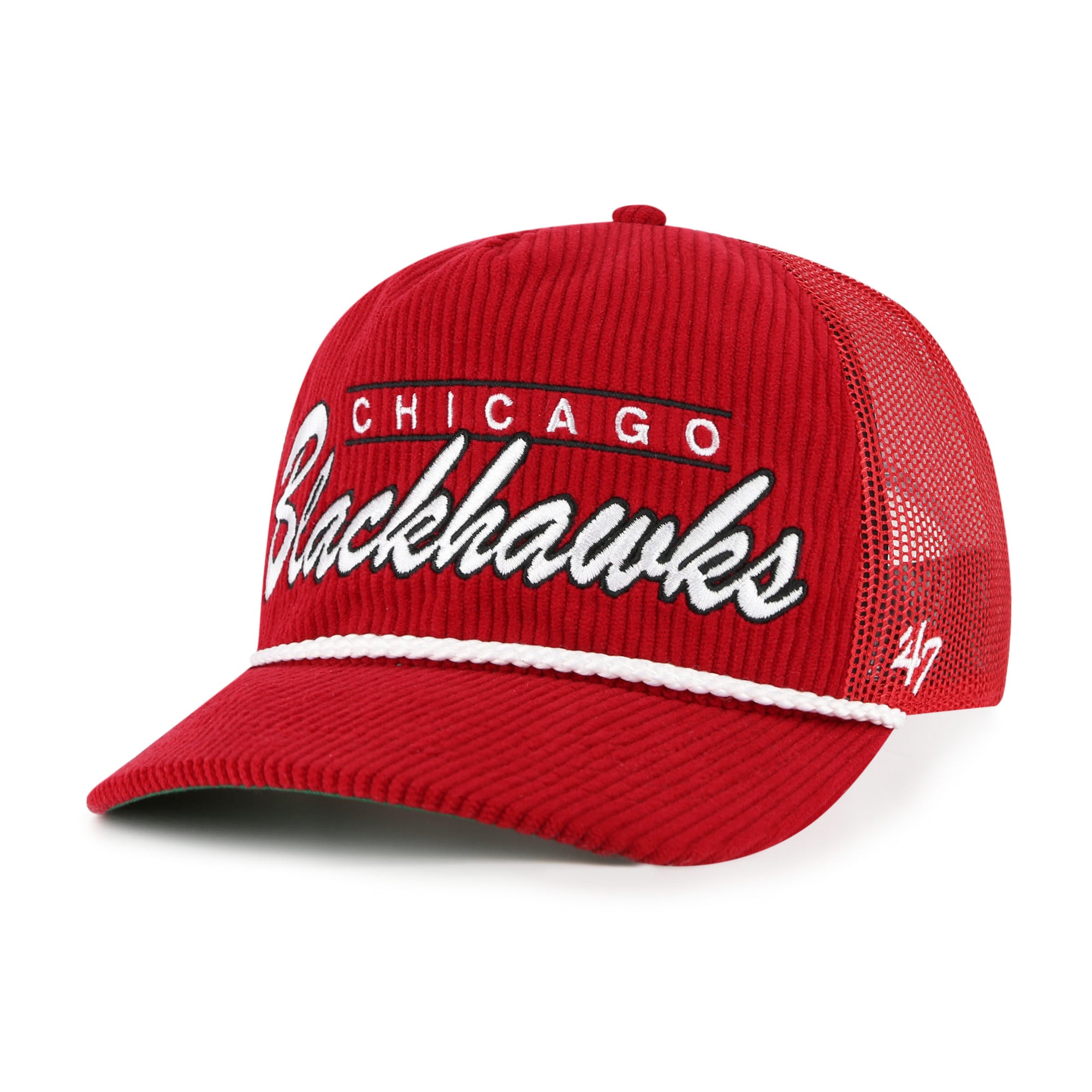 Chicago Blackhawks Cord Trucker ’47 HITCH NHL Cap Rot - STADIUMDREAMS