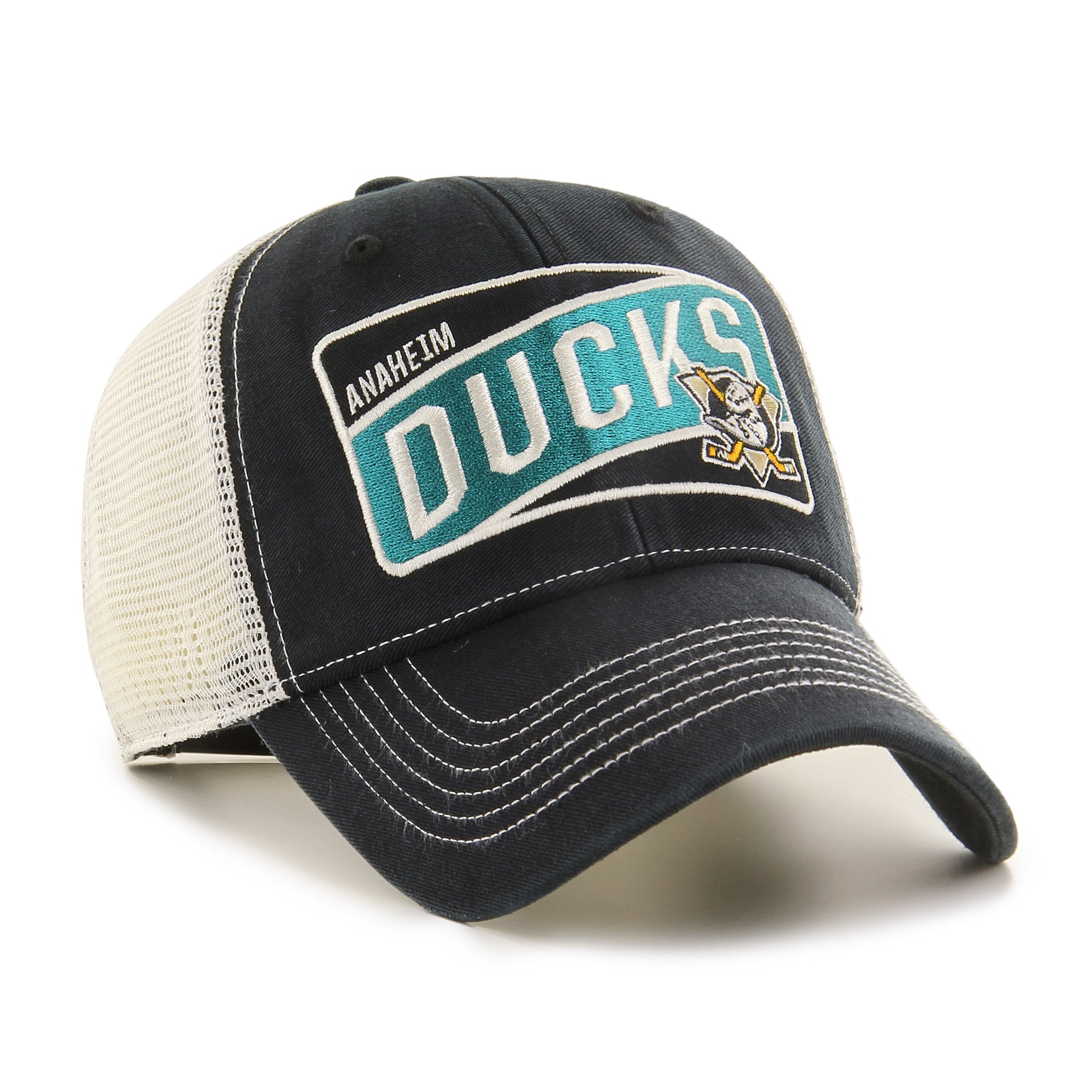 Anaheim Ducks Slash Patch '47 MVP Structured Trucker Cap Schwarz - STADIUMDREAMS