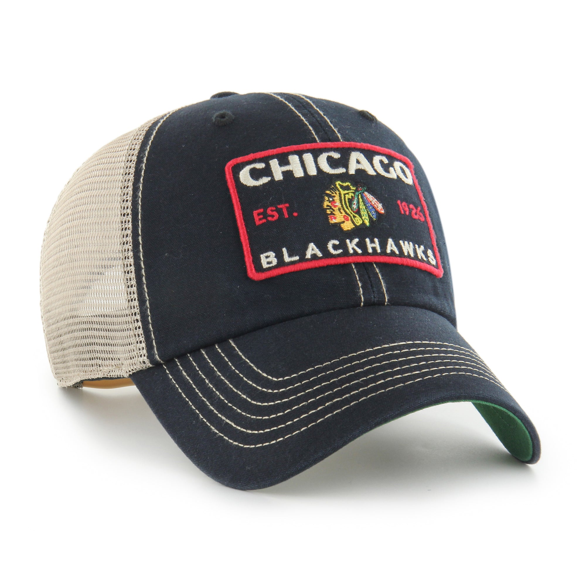 Chicago Blackhawks Tuscaloosa Trawler Plate '47 CLEAN UP NHL Cap Schwarz - STADIUMDREAMS