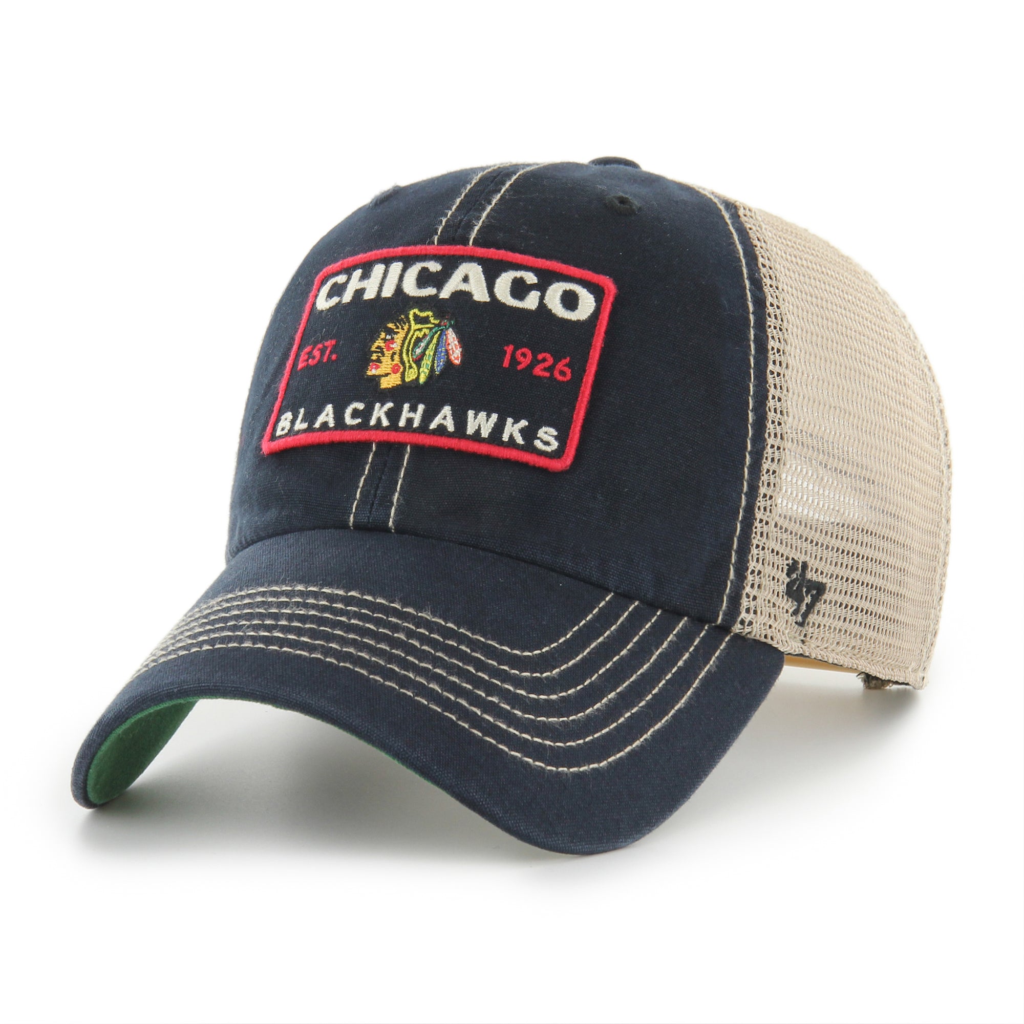 Chicago Blackhawks Tuscaloosa Trawler Plate '47 CLEAN UP NHL Cap Schwarz - STADIUMDREAMS