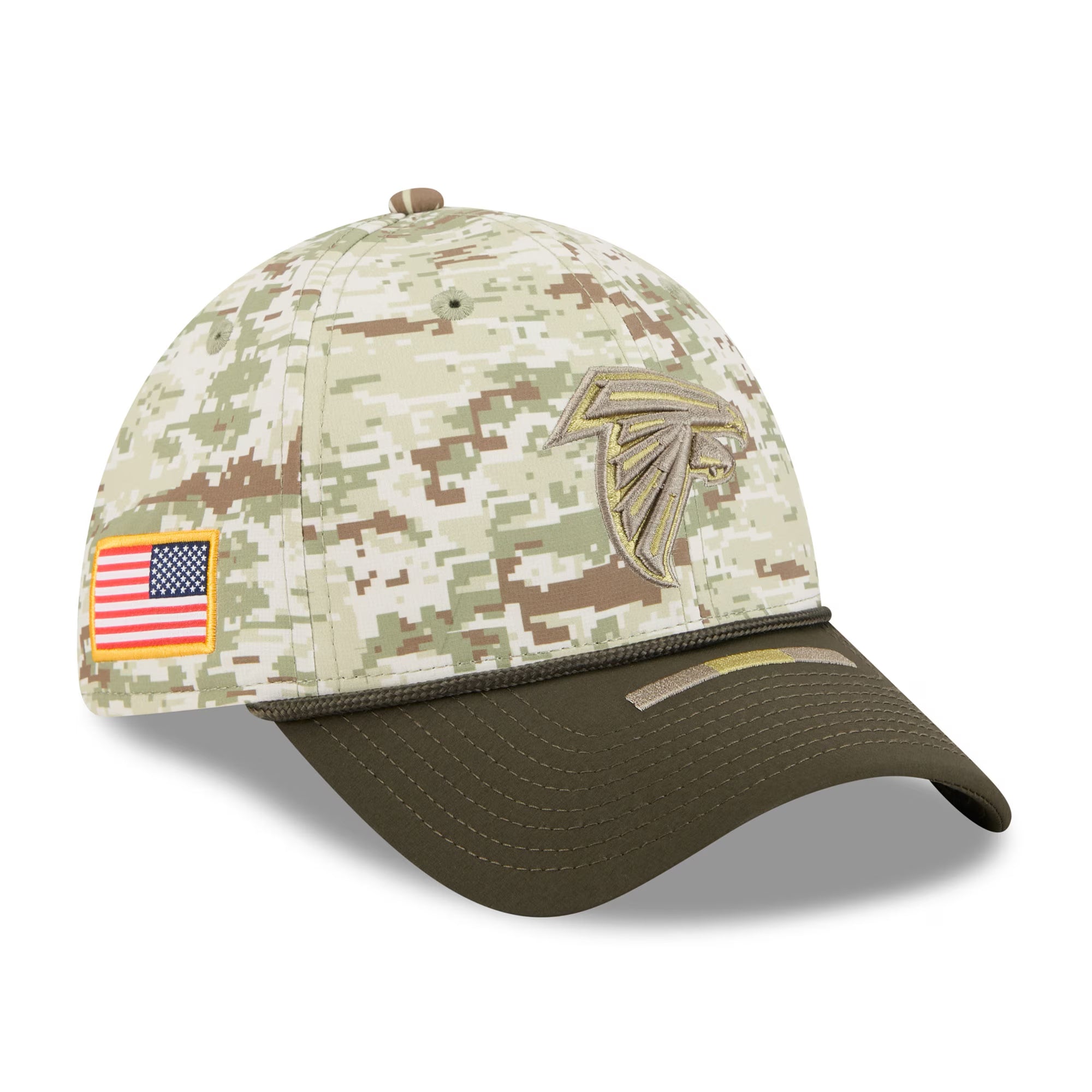Atlanta Falcons New Era 2025 NFL Salute to Service 39THIRTY Flex Fit Cap Camouflage - STADIUMDREAMS
