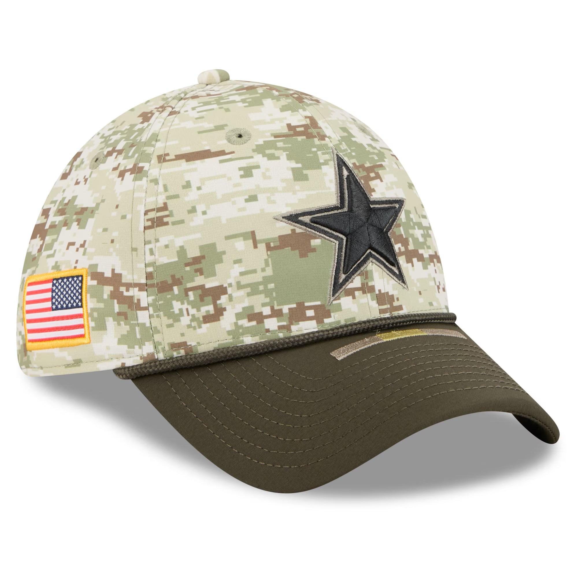 Dallas Cowboys New Era 2025 NFL Salute to Service 39THIRTY Flex Fit Cap Camouflage - STADIUMDREAMS