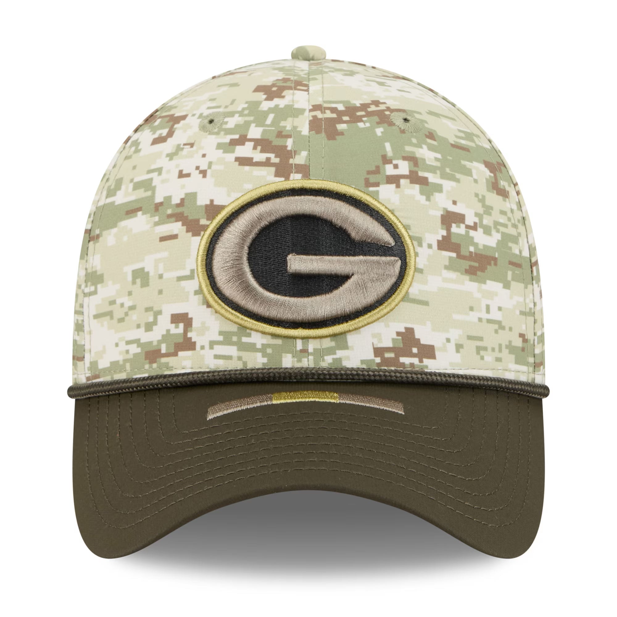 Green Bay Packers New Era 2025 NFL Salute to Service 39THIRTY Flex Fit Cap Camouflage - STADIUMDREAMS