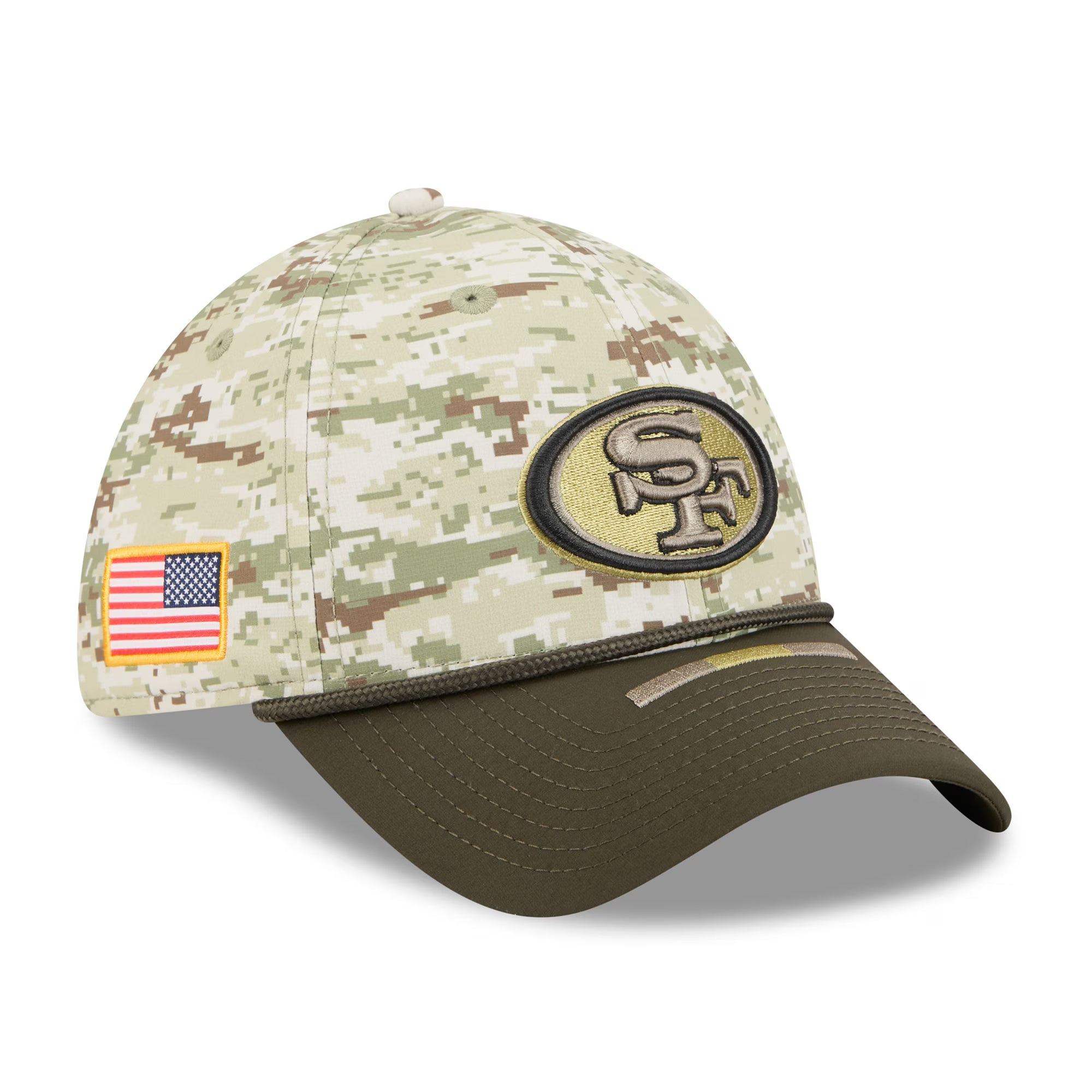 San Francisco 49ers New Era 2025 NFL Salute to Service 39THIRTY Flex Fit Cap Camouflage